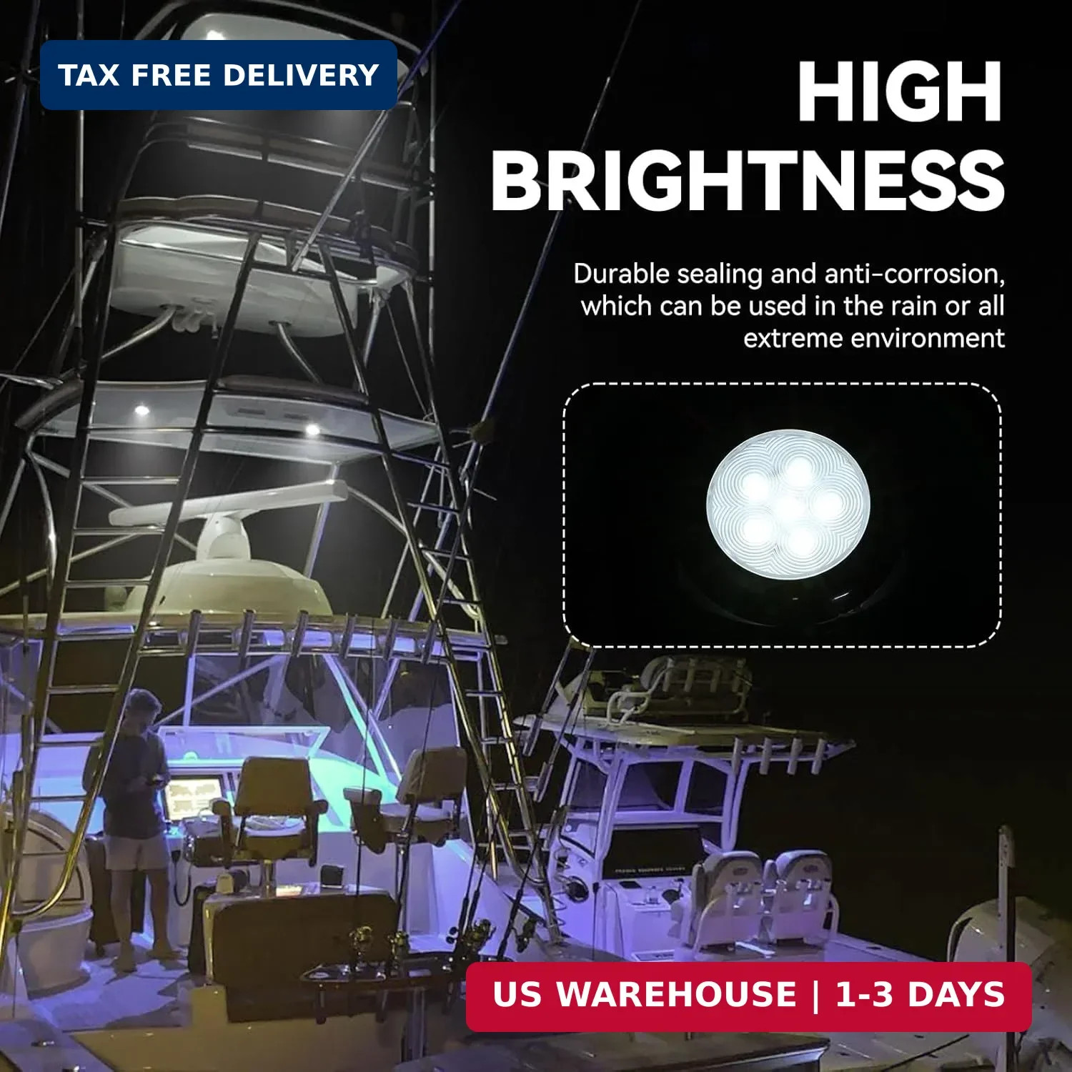 Boat Courtesy Lights, IP68 Waterproof Boat Interior Lights, Marine Navigation St