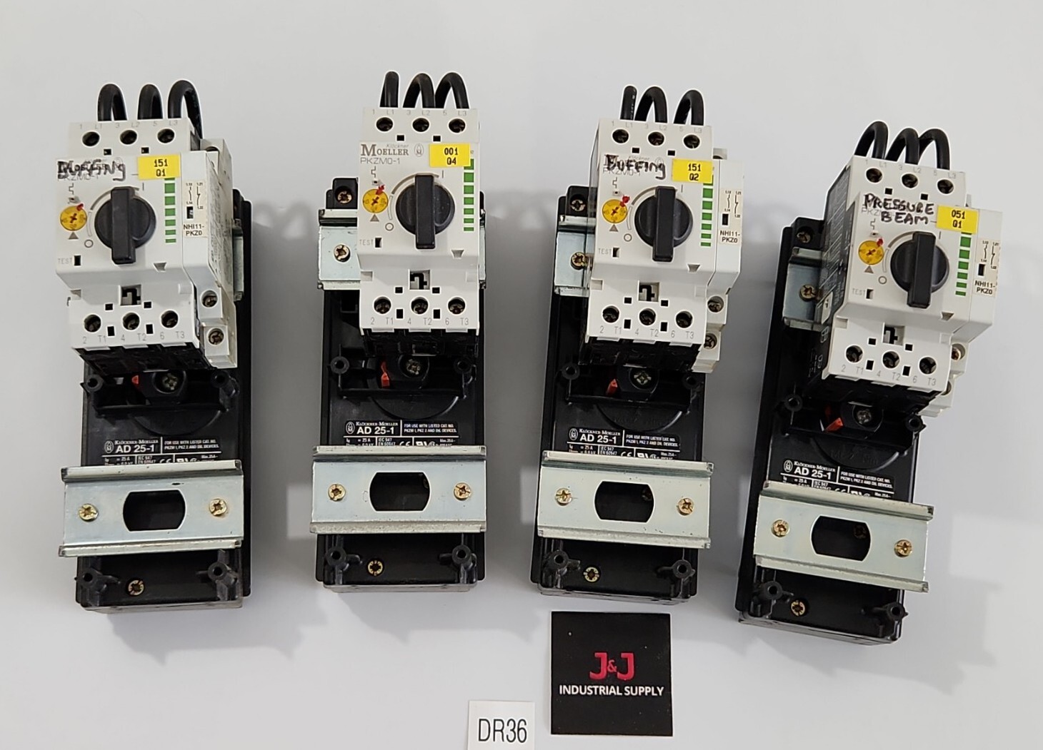 *LOT OF 4* Moeller PKZM0-1 [3] w/ Auxiliary Contact Block NHI11-PKZ0 + Warranty!