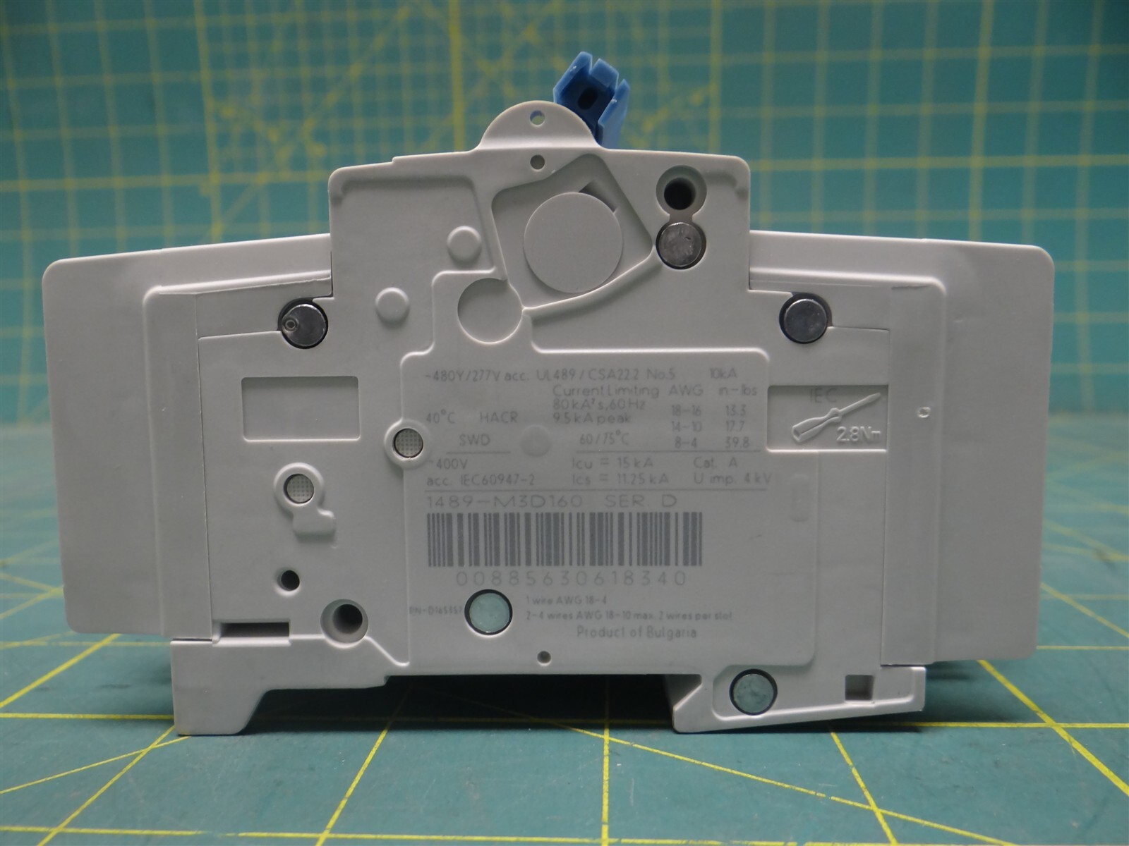 Allen-Bradley 1489-M3D160 Miniature Circuit Breaker, 16 Amp, 3 Pole, 480Y/277VAC