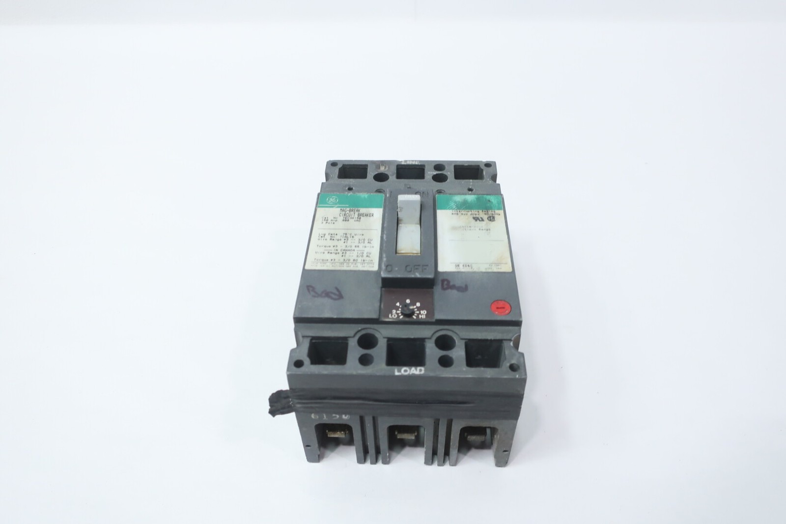General Electric Ge TEC36150 Molded Case Circuit Breaker 150a 3p 600v-ac