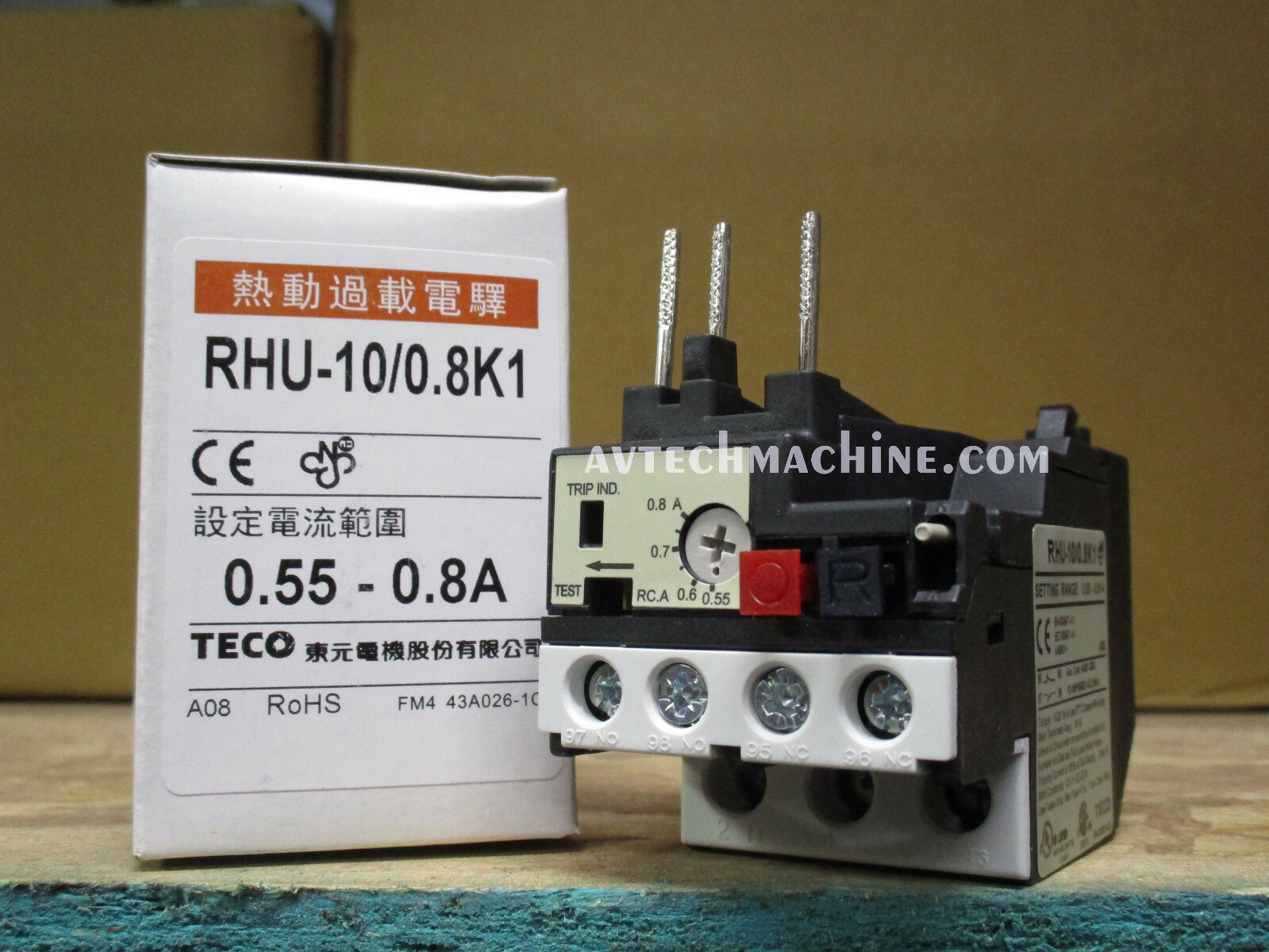 RHU-10/0.8K1 Teco Thermal Overload 2 Pole 0.55 – 0.8 Amp