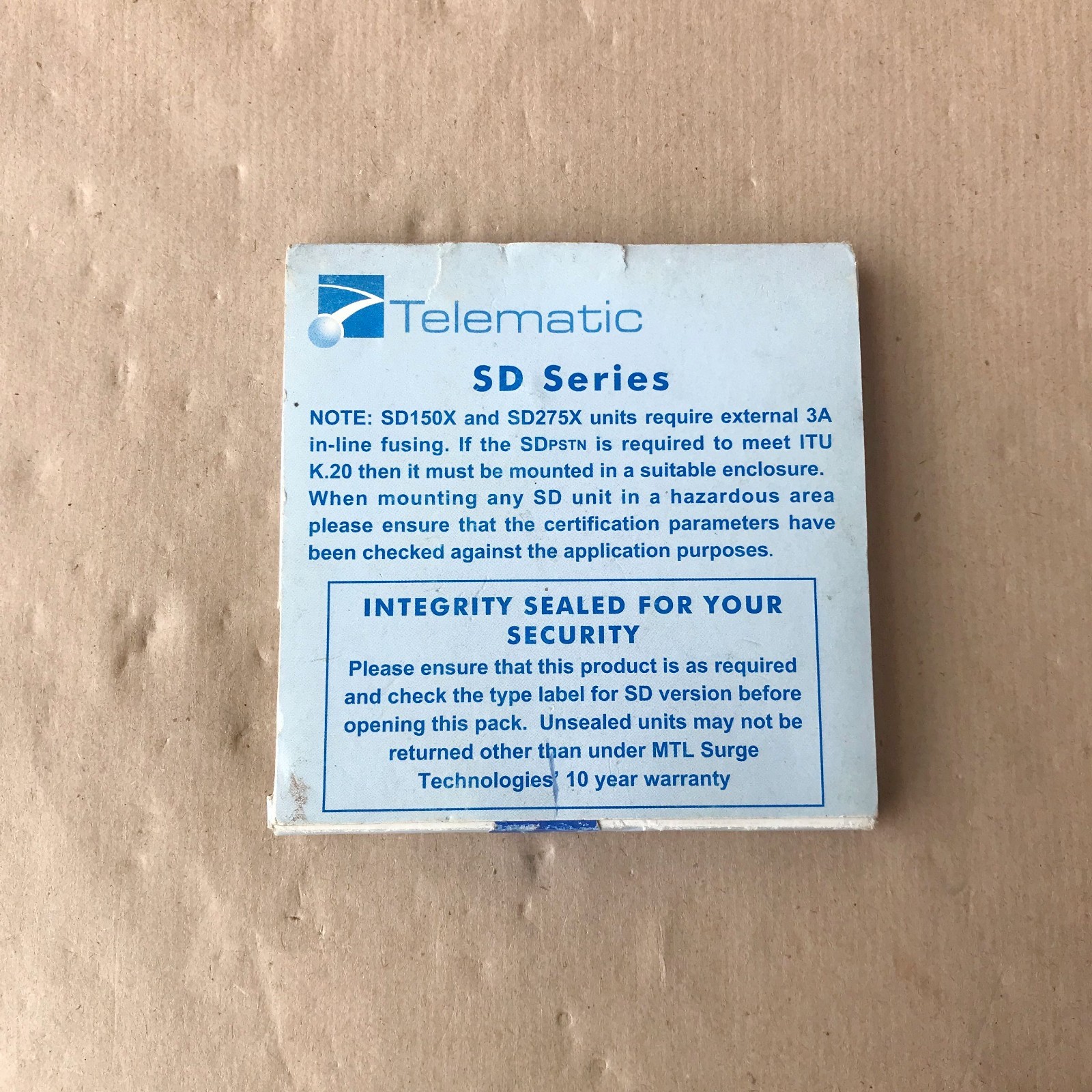 MTL TELEMATIC SD150X Surge Protection Device DIN Rail