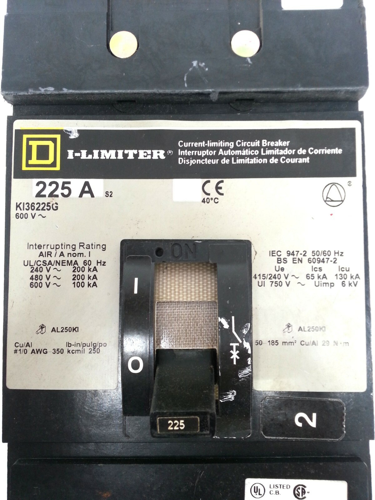 KI36225G Square D Current-Limiting Circuit Breaker