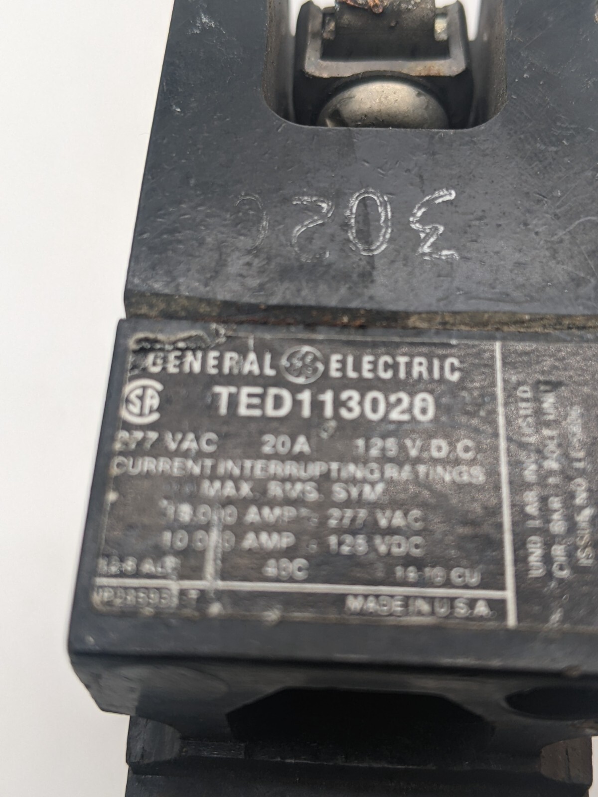 General Electric TED113020 Bolt-On Circuit Breaker 20A 277V 1P 1PH TED 277 Volt