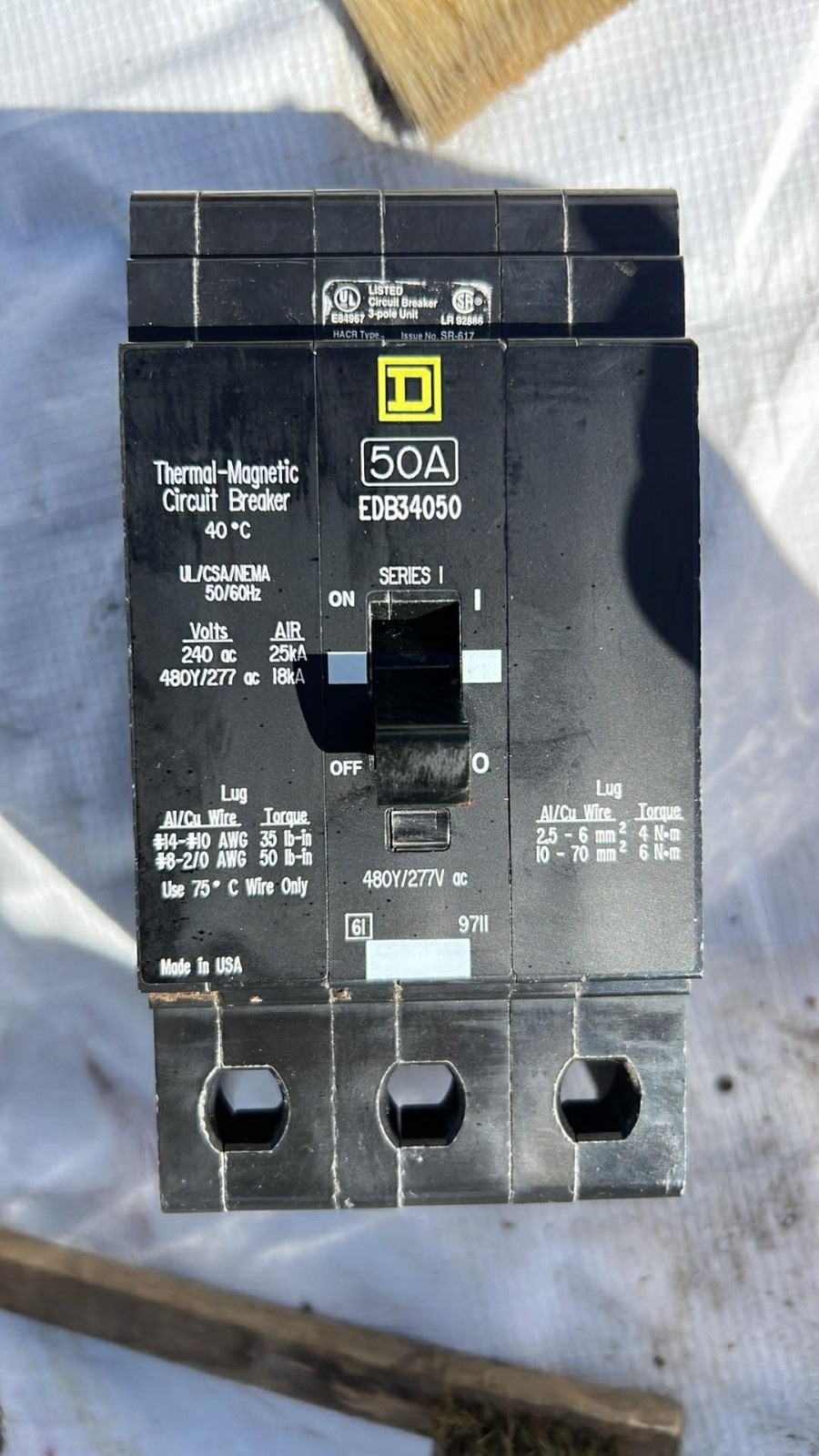 50Amp Miniature Circuit Breaker DC MCB DIN Rail 1-Pole 500V