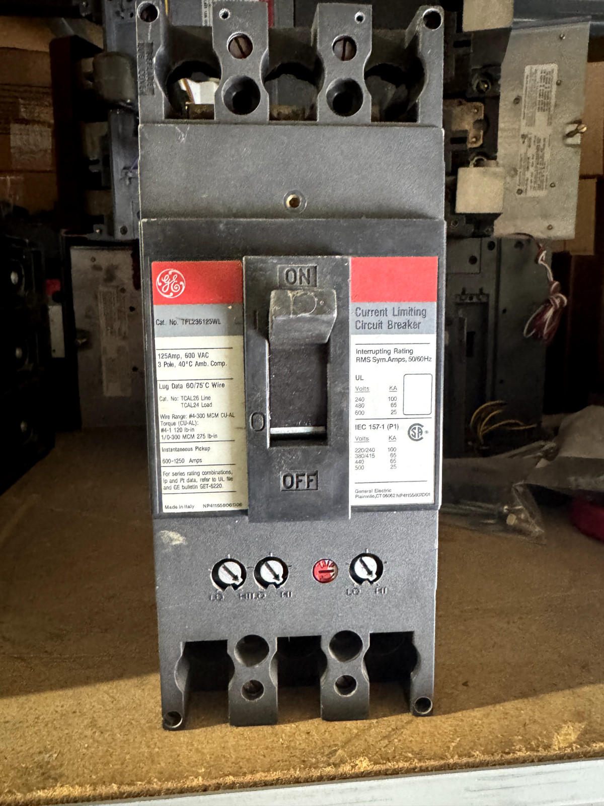 RECON GE TFL236125WL (3P-125A-600V-65K) *SHIPS SAME DAY UPS*