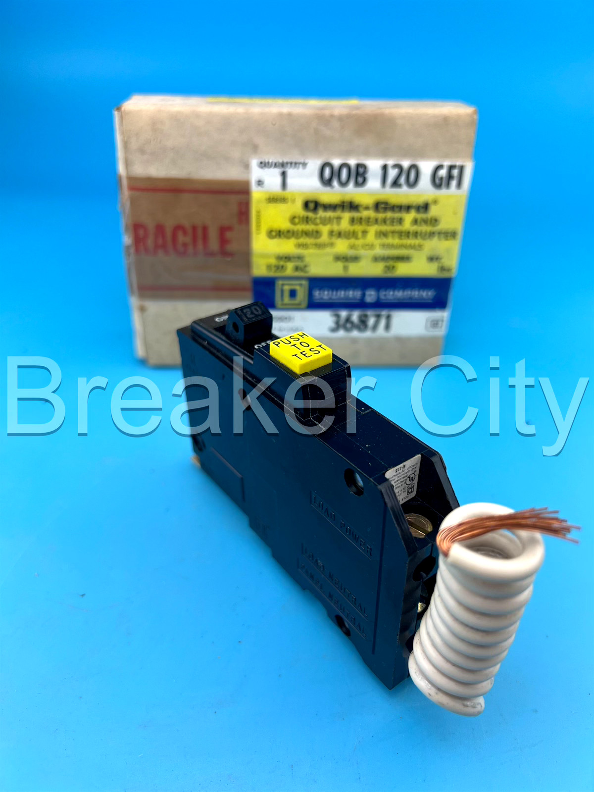 Square D QOB120GFI 20 Amp 1 Pole Circuit Breaker Type QOB Bolt On 20A *BRAND NEW