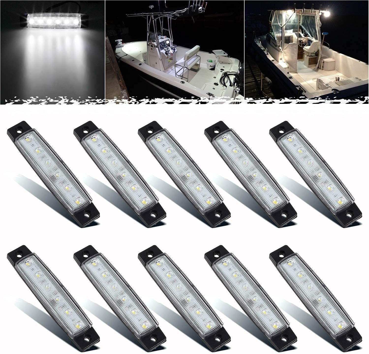 PSEQT LED Boat Interior Lights Marine Courtesy Light Strip Deck Transom Cockpit