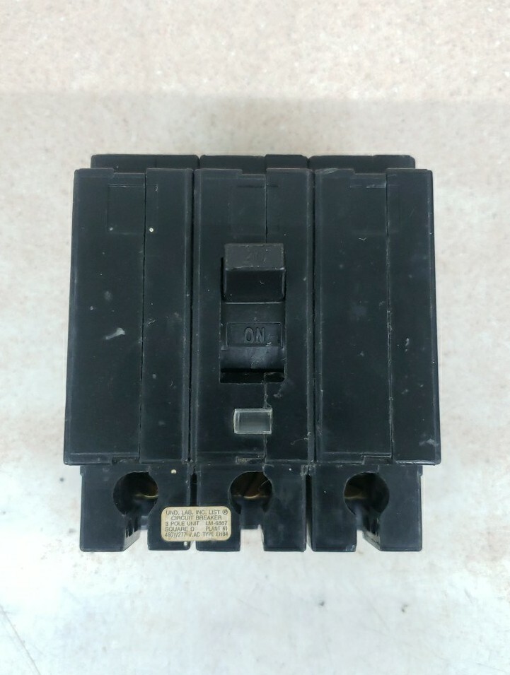 SQUARE D EHB34020 20 AMP BOLT ON CIRCUIT BREAKER 277V 3 POLE *Chipped