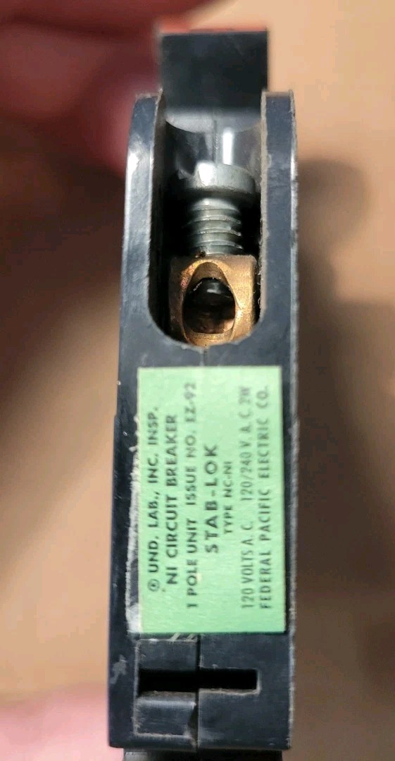 Federal Pacific Electric FPE STAB-LOK NC115 Thin Line 1 Pole 15A Circuit Breaker