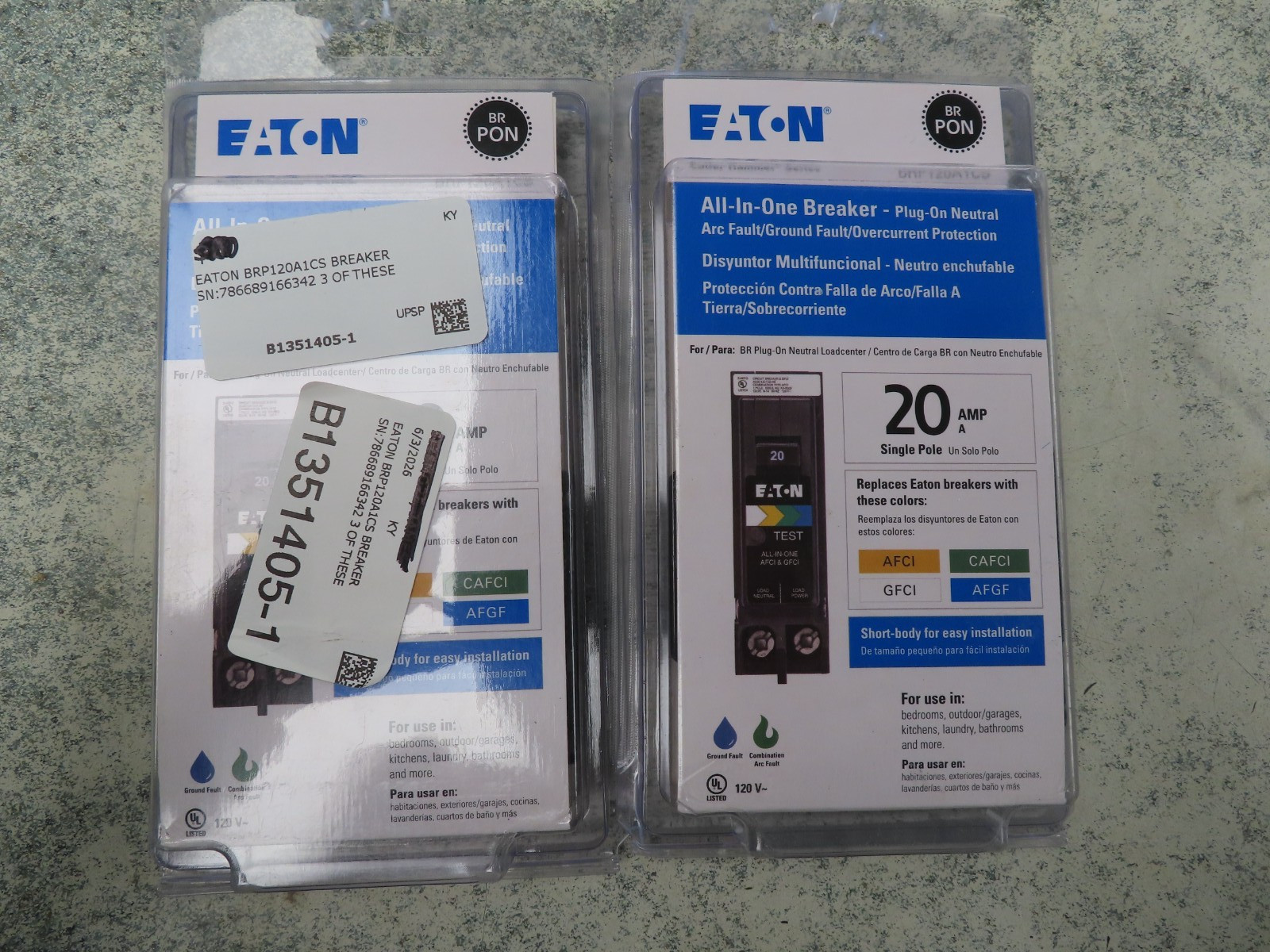 Eaton BRP120A1CS 20A Dual Function Circuit Breaker