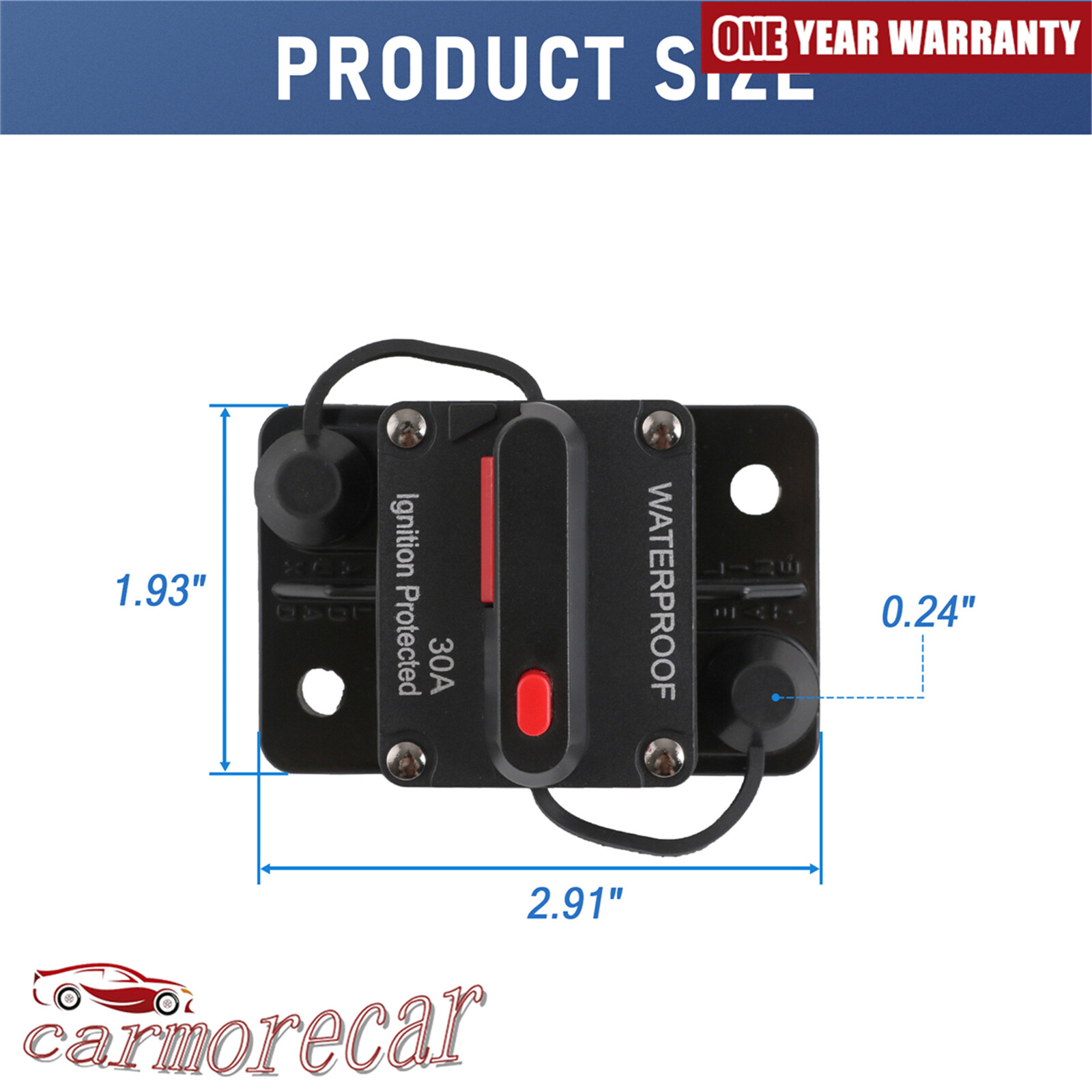 30A-300A AMP Circuit Breaker Fuse 12-48V DC Car Boat Manual Reset Switch IP67