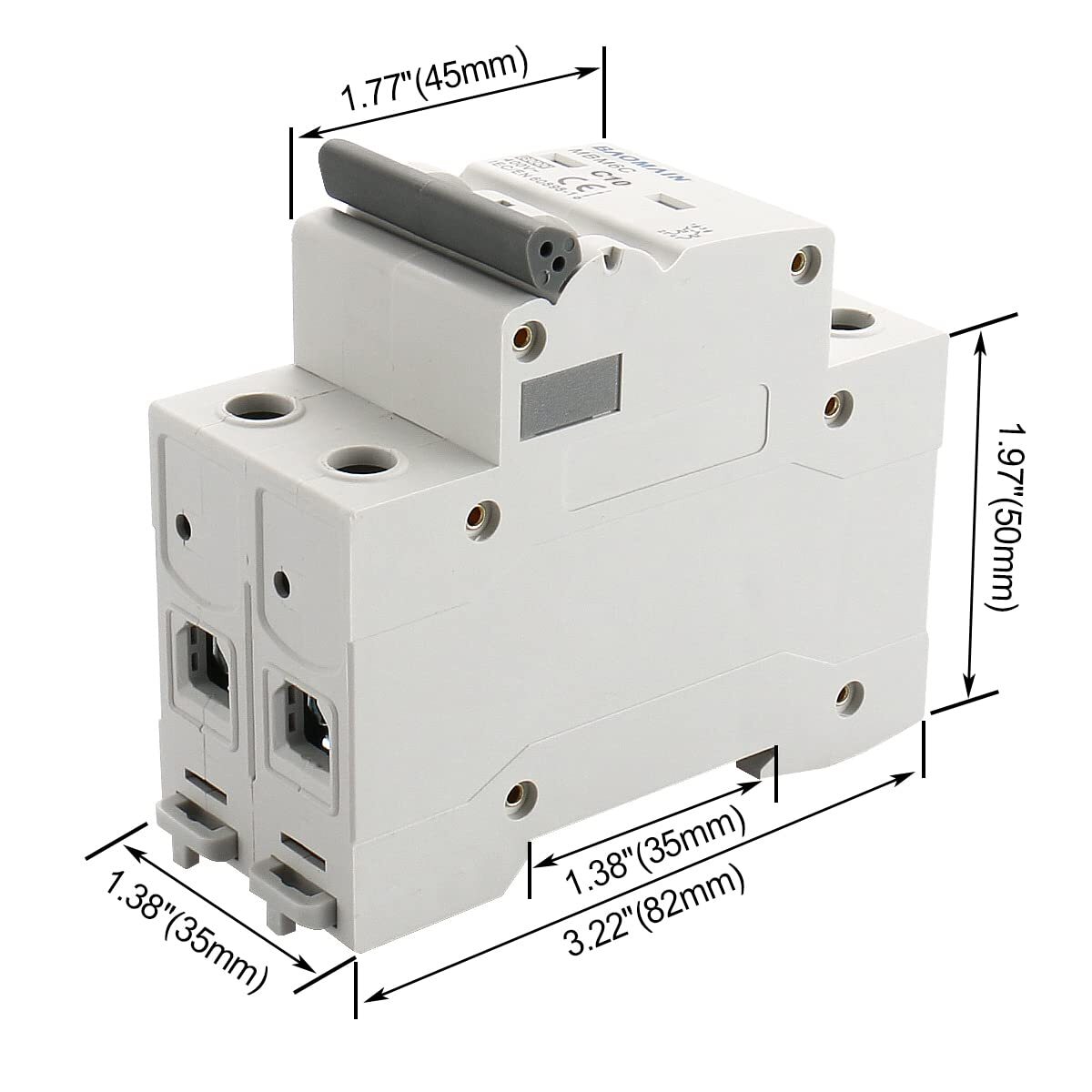 Miniature Circuit Breaker DZ47-63 C10 AC 230V 400V 10Amp 2 Pole DIN Rail Moun…