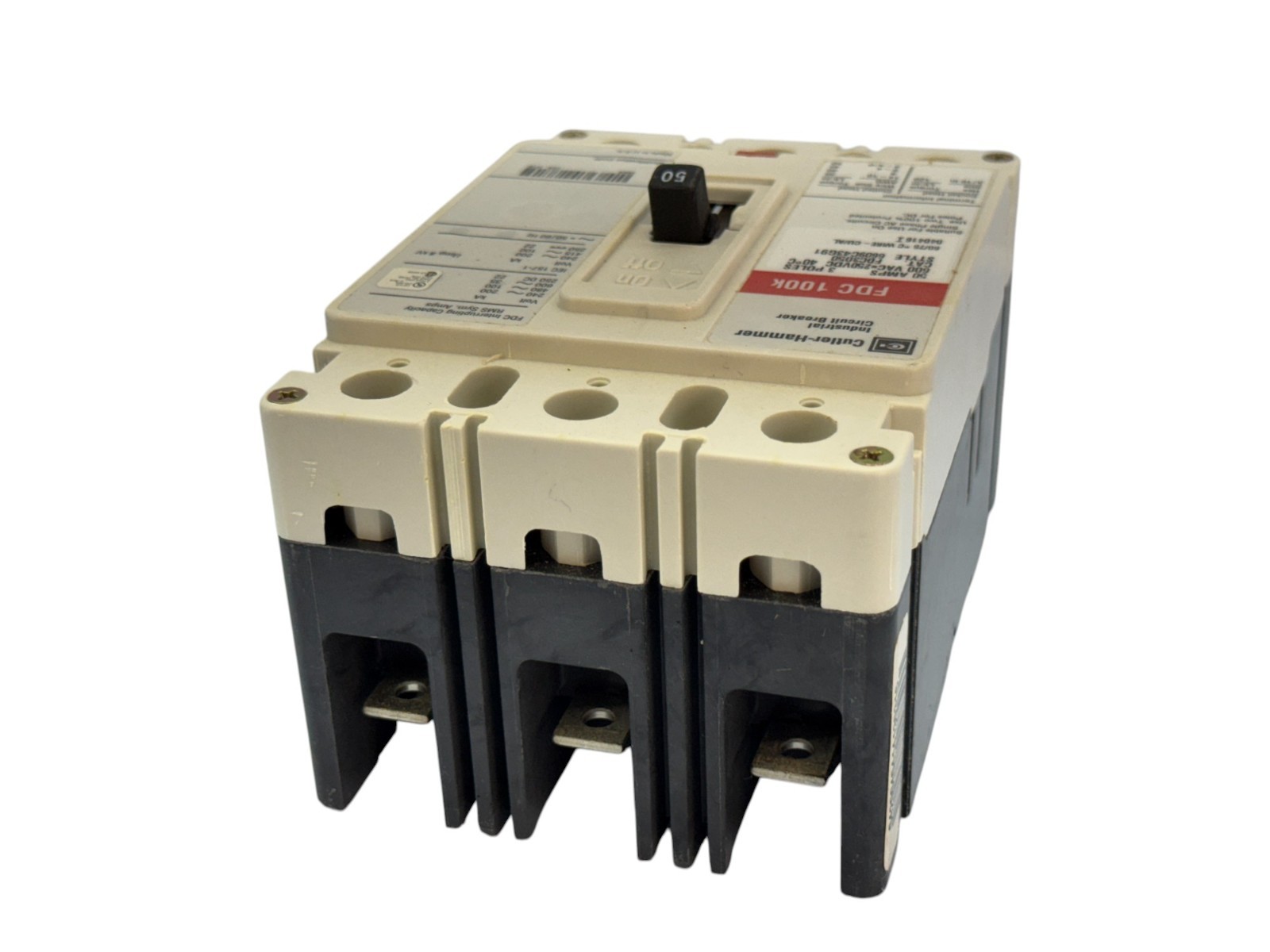 CUTLER HAMMER FDC3050 50A 3-PHASE 3-POLE 600V 100KA F-FRAME CIRCUIT BREAKER NEW