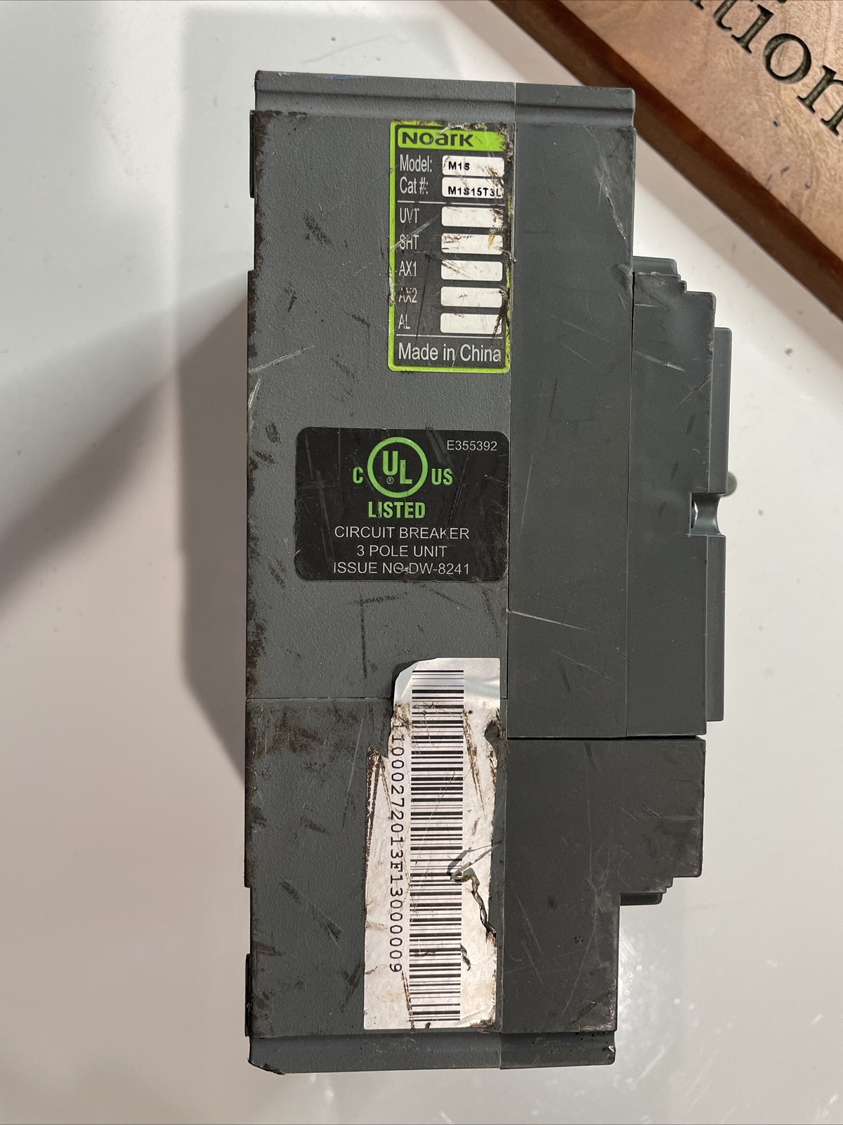 NOARK CIRCUIT BREAKER 15AMP 3 POLE M1S15T3L