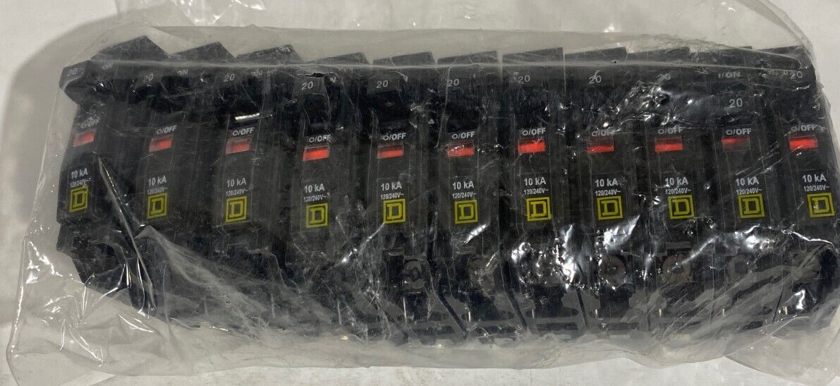Square D QOB120 20 AMP 1 Pole 120V Bolt-on Circuit Breaker Each