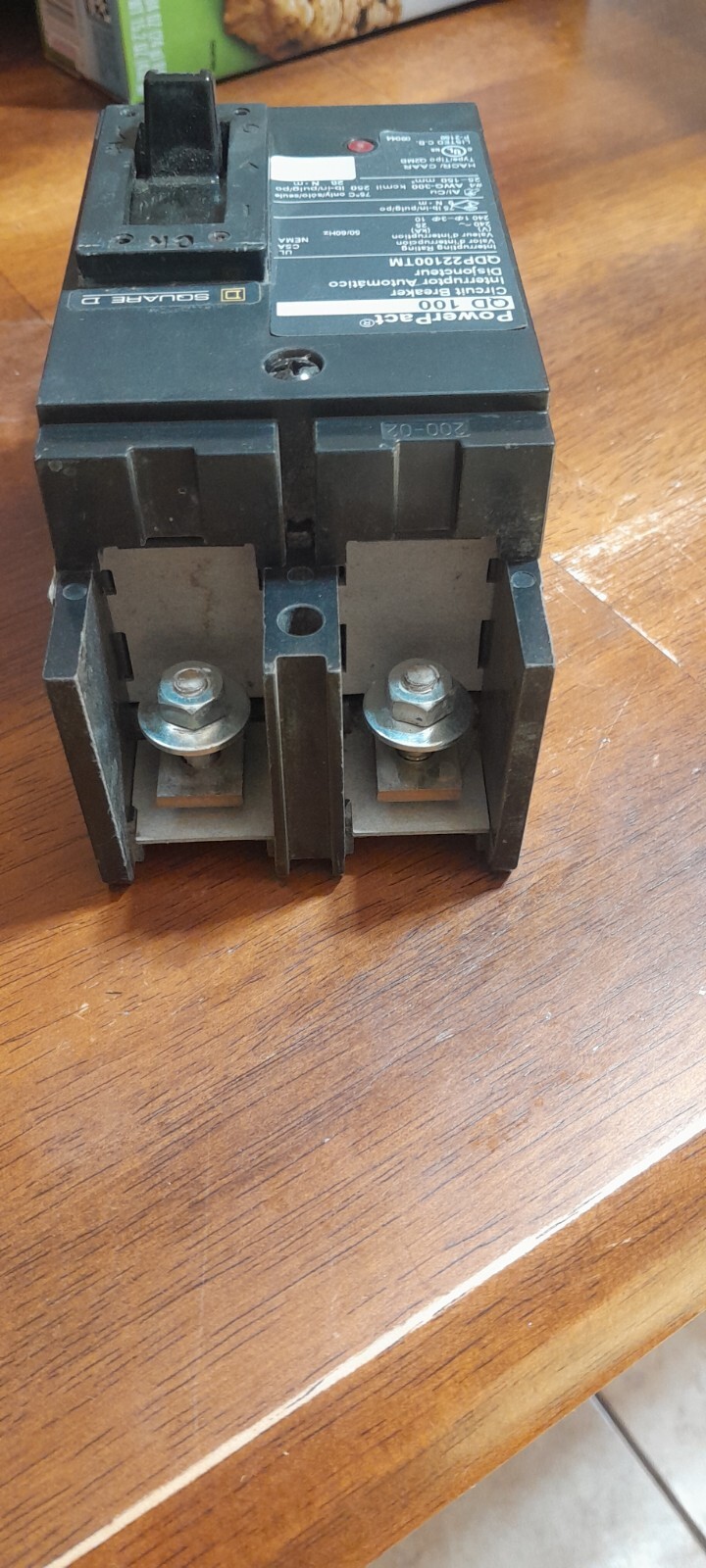 SQUARE D QDP22100TM 2 pole 100 amp 25kA@240v QD PowerPact Breaker