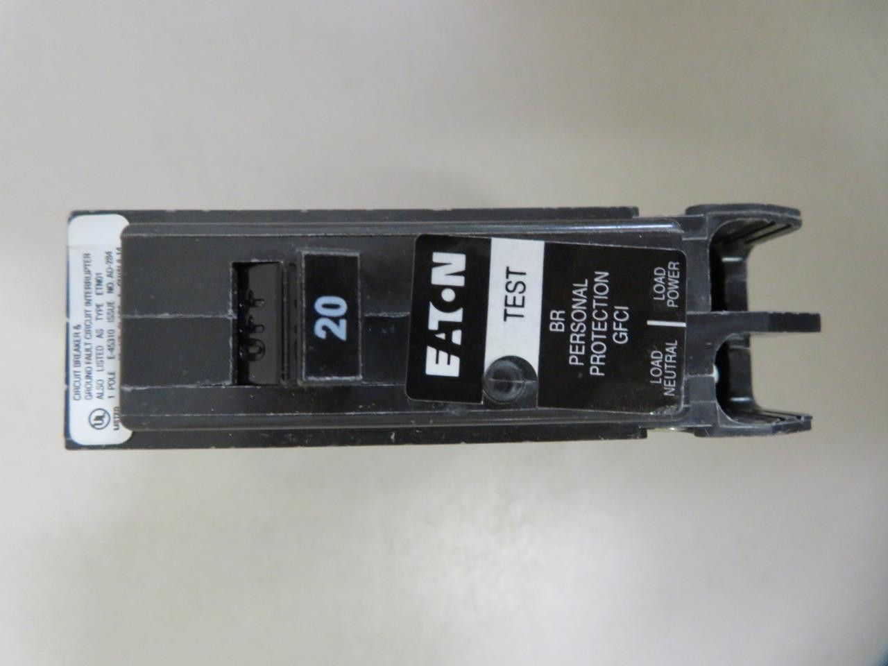 Eaton BRP120GF Circuit Breaker with Ground Fault Protection 20 Amp Single Pole