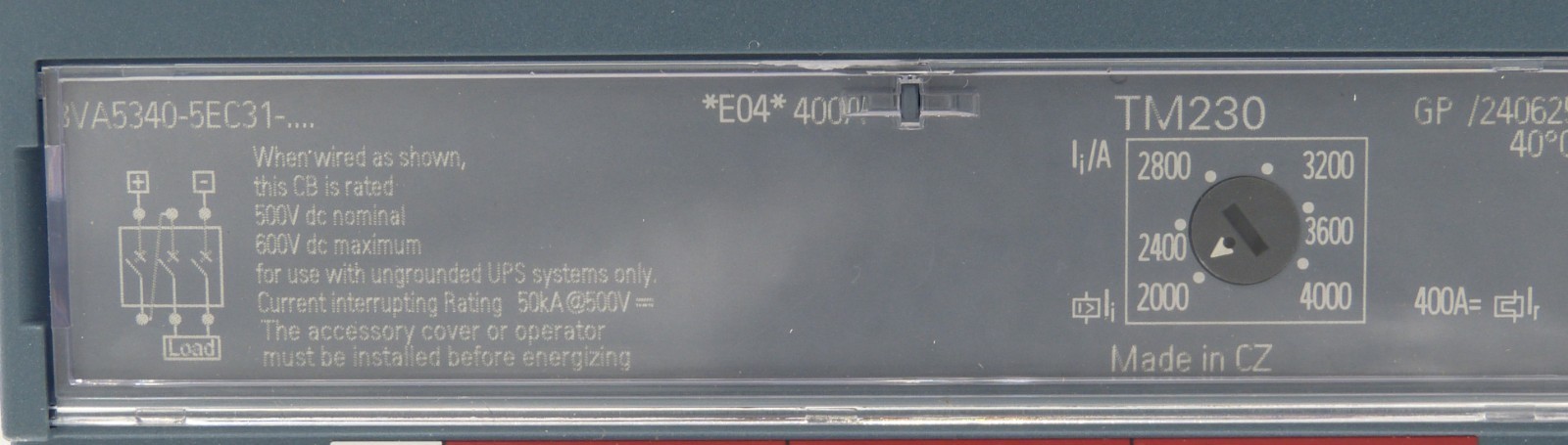 Siemens 3VA5340-5EC31-0AA0 400 Amp 3 Pole UPC 804766793349