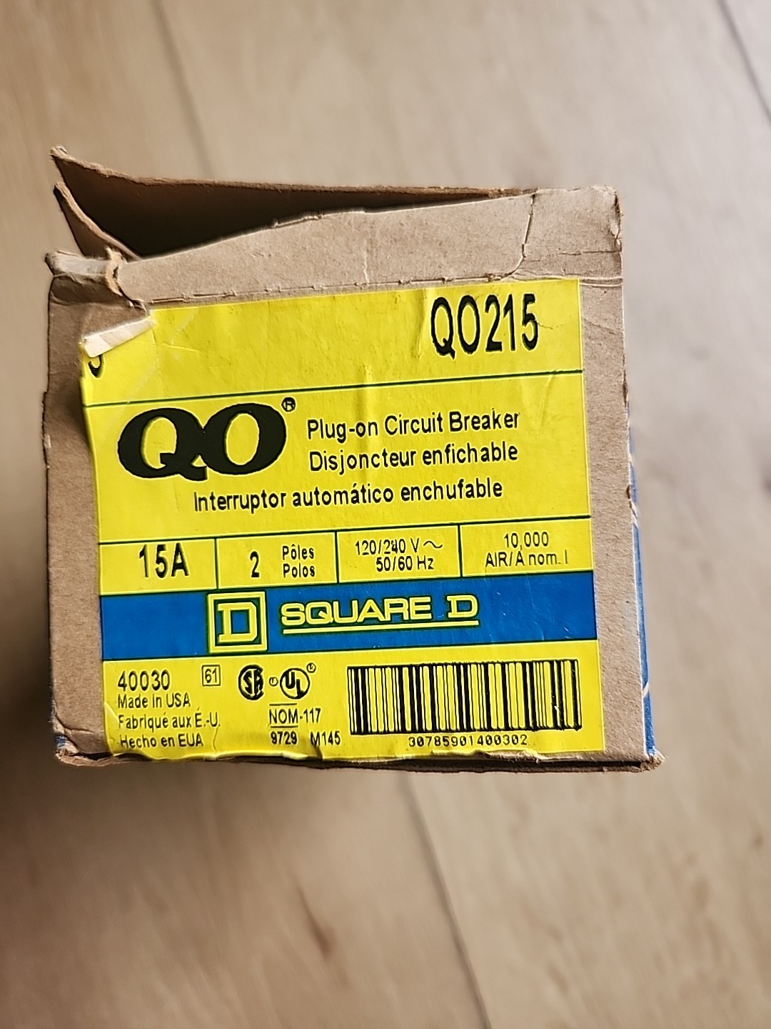 NOS-LOT OF 5-Square D Circuit Breaker QO215 VAC 15 Amp Double Pole. See Descrip