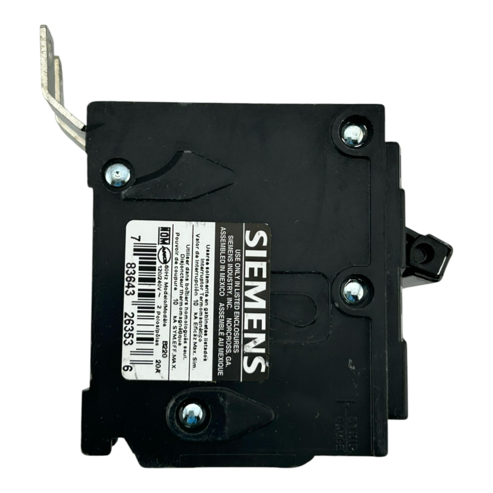 USED Siemens B220 Bolt-On Circuit Breaker 2P 20A 120/240V