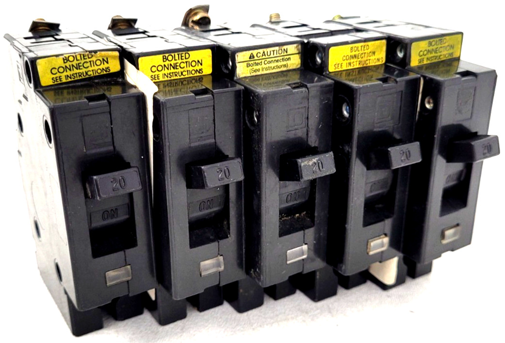 Lot of 5 – EHB14020 Square D 20 Amp 277 Volt Circuit Breaker – Next Day Option