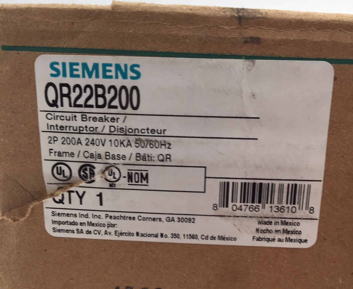HOUSTON STOCK NEW SIEMENS QR22B200 TYPE QR2 200 AMP 240V FREE 2 DAY AIR SHIPPING