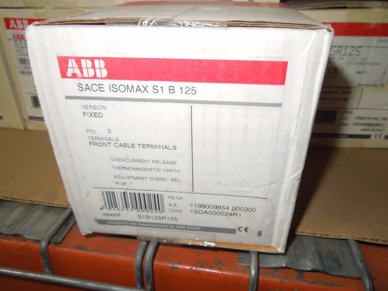 ABB SACE S1 S1B S1B125R125 125A 3P 500VAC / 250V DC Circuit Breaker New Surplus