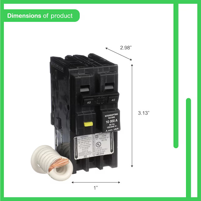 Square D Homeline 40-amp 2 -Pole GFCI Circuit Breaker