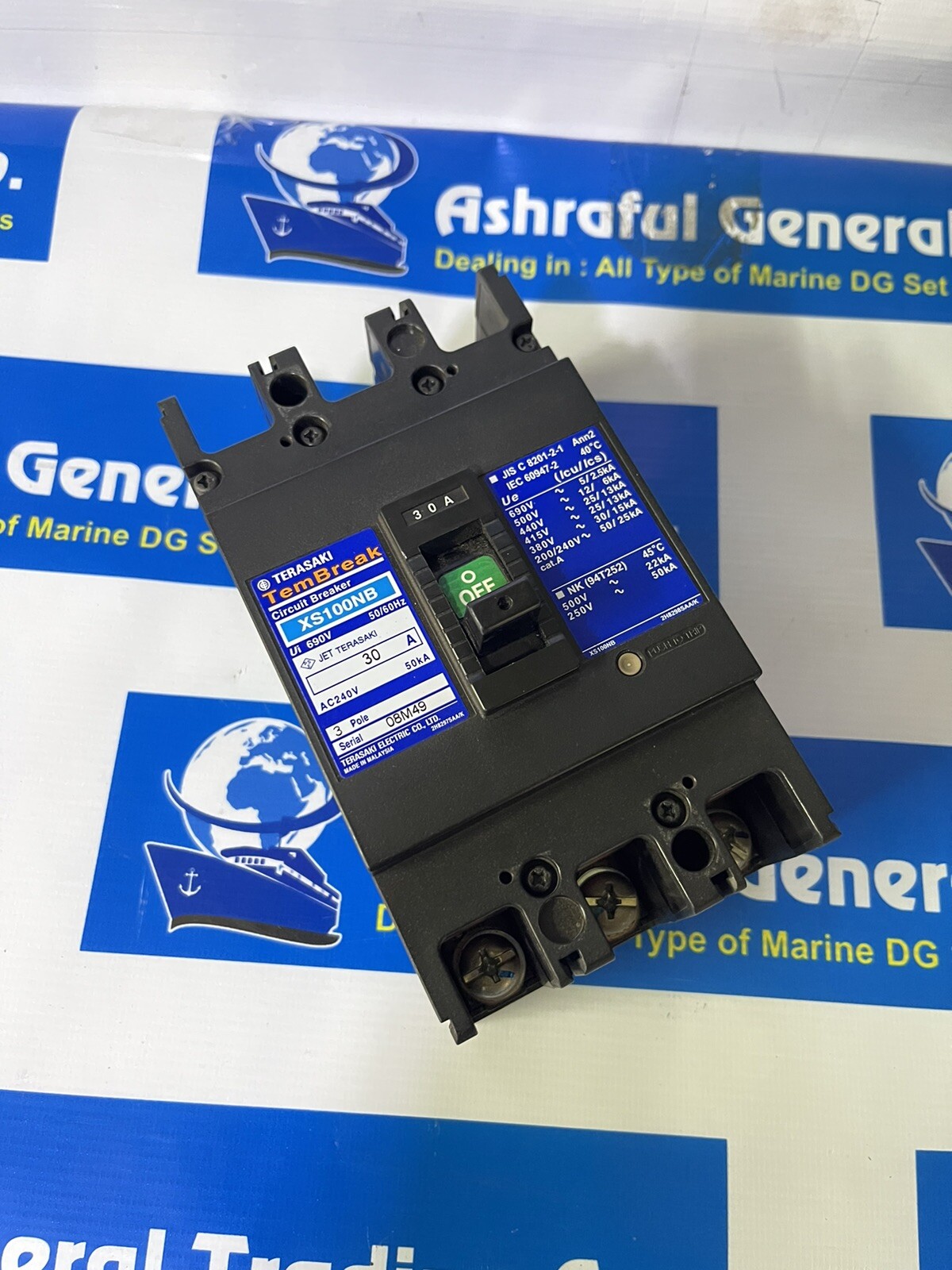 Terasaki XS100NB 30A 3 Pole circuit breaker