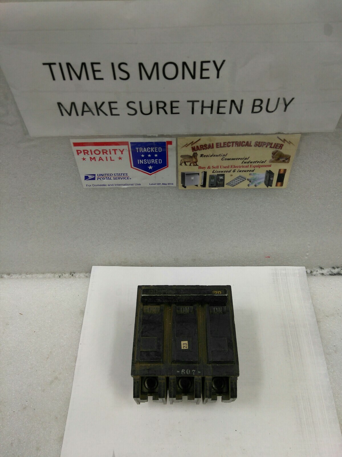 GE TQL32020 3P 20A 240VA Plug-In, GROVE Model TQL-AC Breaker CHIPS (14CB3