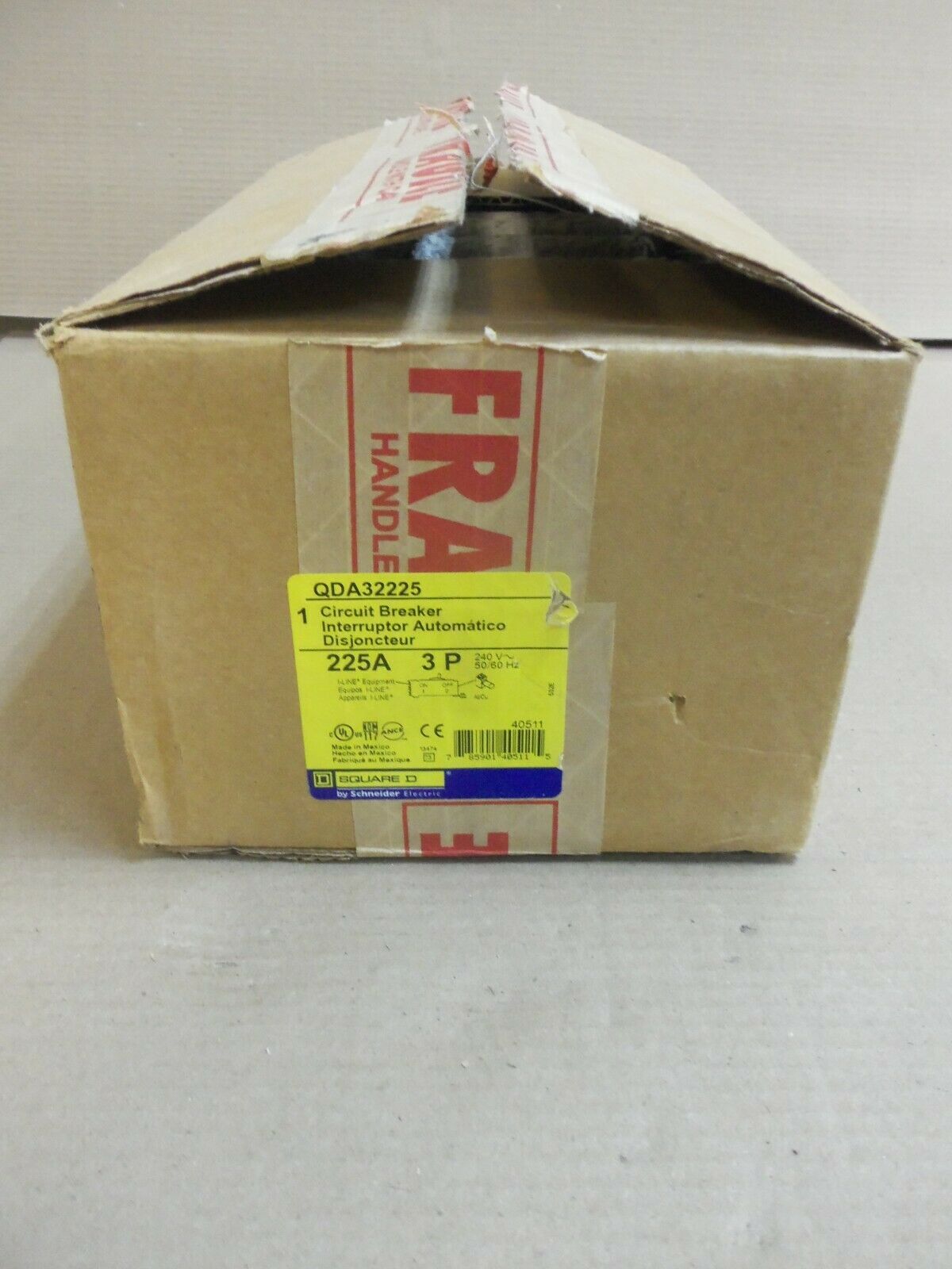 New Square D QD 225 QDA32225 3 Pole 225 Amp 240V Circuit Breaker