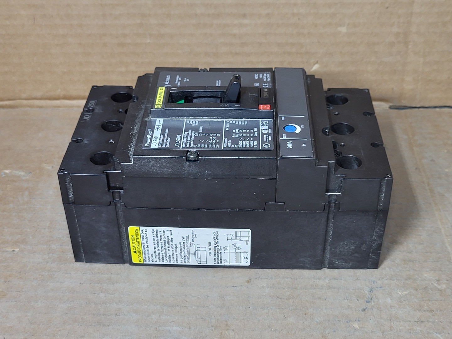 SURPLUS NEW SQUARE D JDL36200 200 Amp, 3 Pole, 600 Volt Circuit Breaker