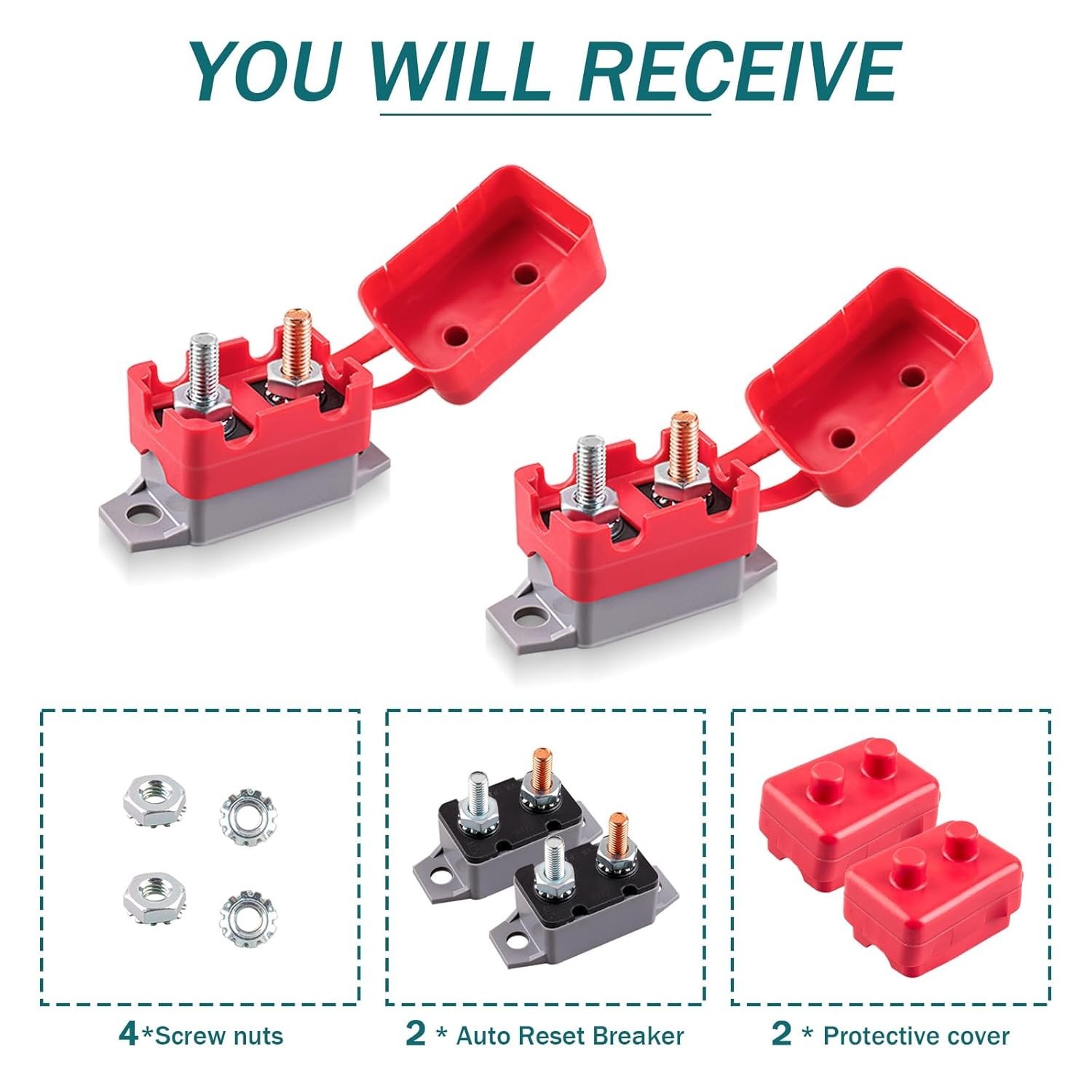 Durable 30 Amp Circuit Breaker with Auto Reset for Marine and Automotive Use