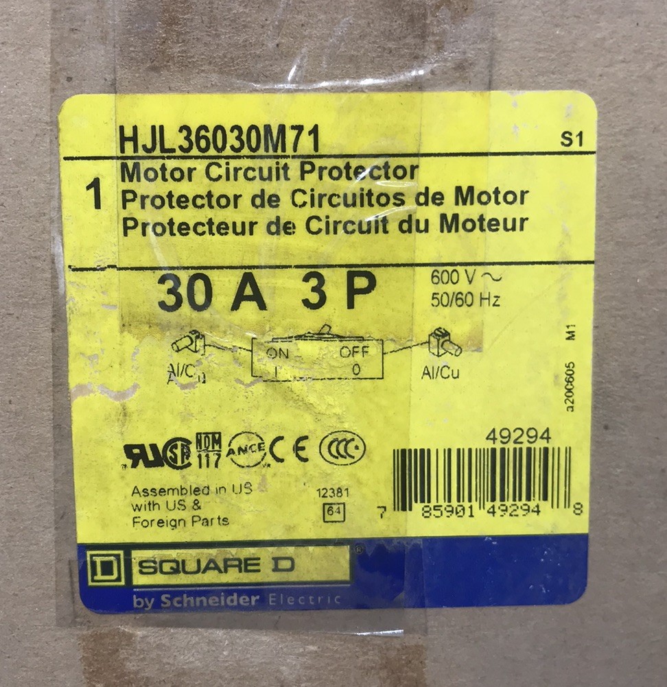 HOUSTON STOCK NEW SQUARE D HJL36030M71 POWERPACT 30 AMP FREE 2 DAY AIR BUY NOW