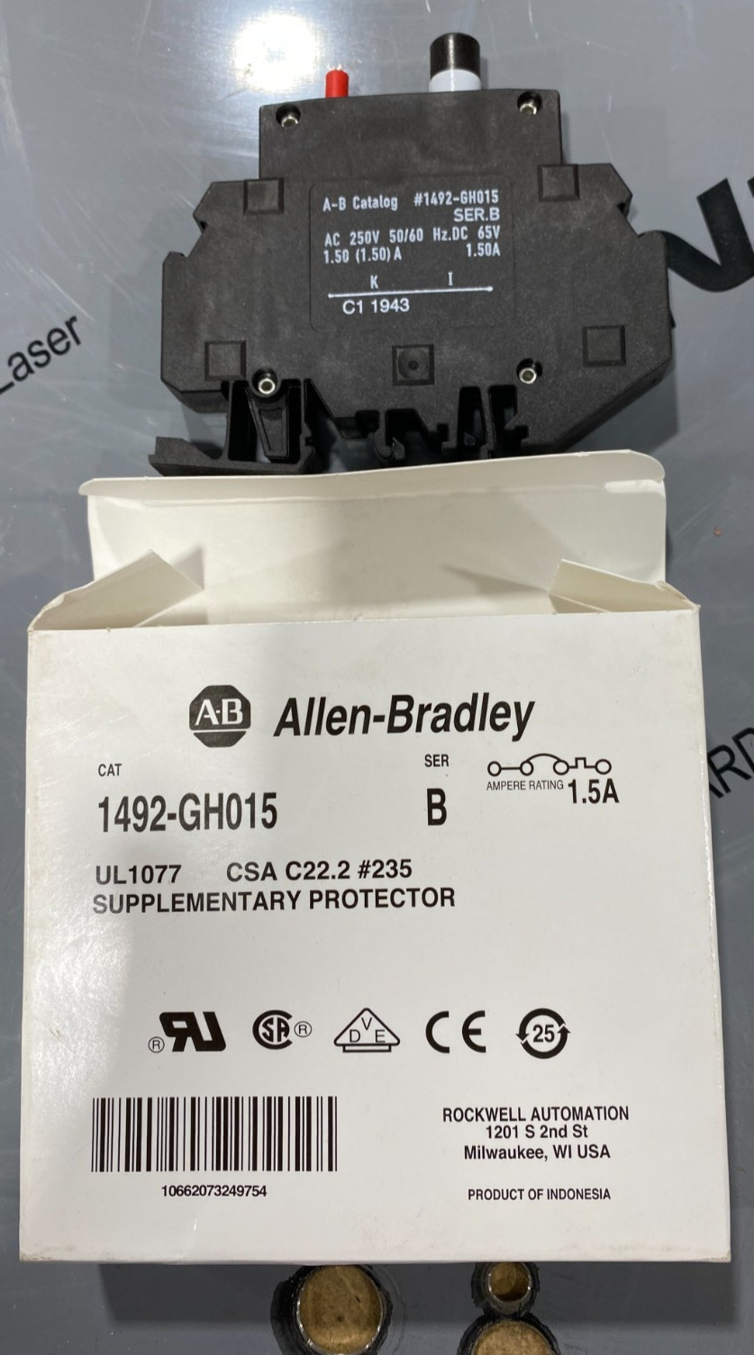 Allen-Bradley 1492-GH015 Ser B High-Density Miniature Circuit Breaker 1.5A 250V