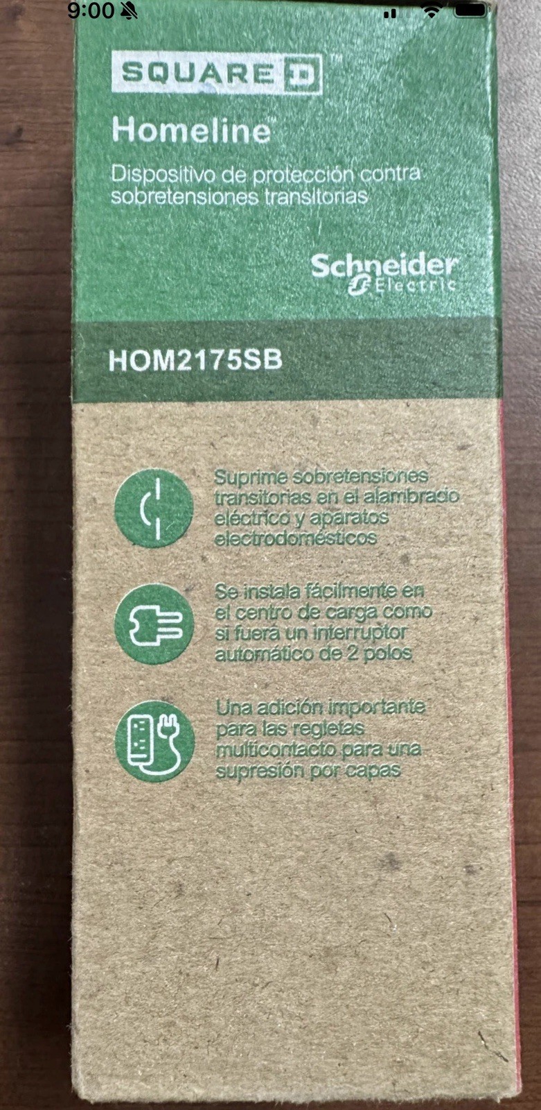Square D HOM2175SB Homeline Surgebreaker 2-Pole 120/240 V 22.5kA Surge Protector