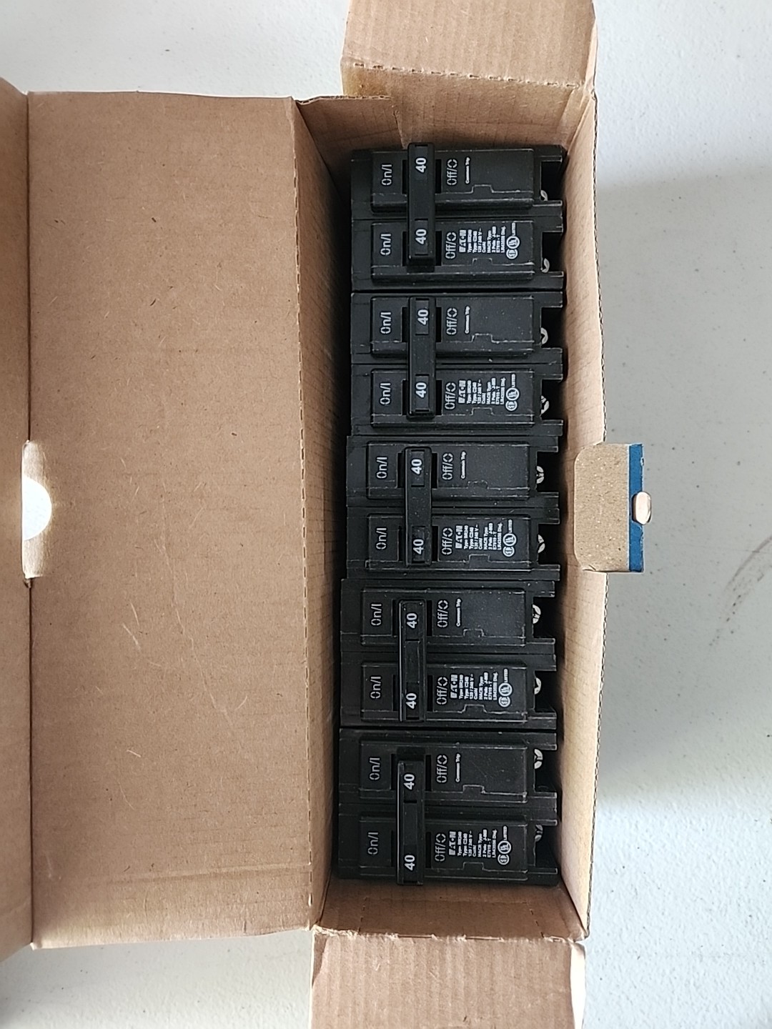 NOS Lot Of 5 EATON BR240 Breaker 2 Pole 40 Amp 120/240