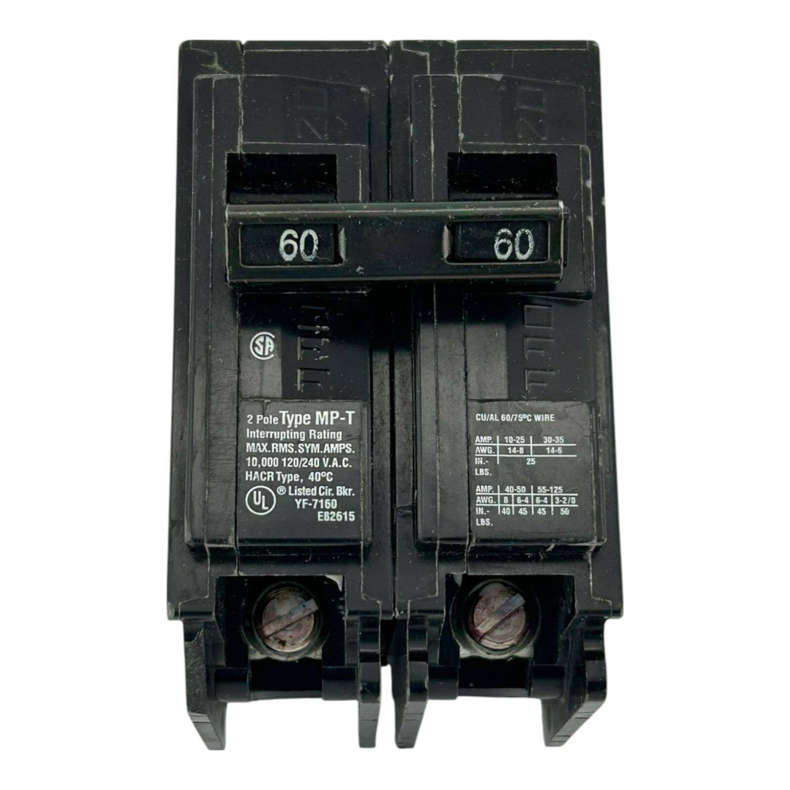 CHIPPED Murray MP260 60A 120/240V 2-P Miniature Thermal Magnetic Circuit Breaker