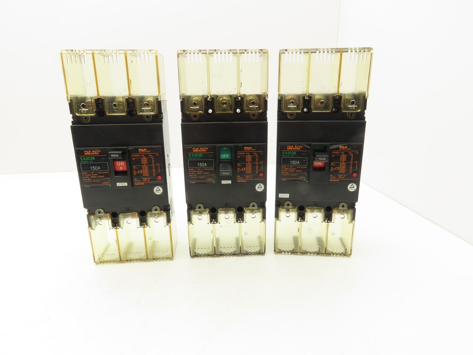 Fuji Electric EA203B Electric Circuit Breaker 150A 3 Pole Lot of 3