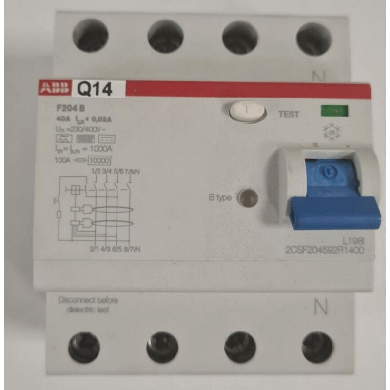ABB F204 B-40/0.03 2CSF204592R1400 Switch Differential Modular 4P 40A 30