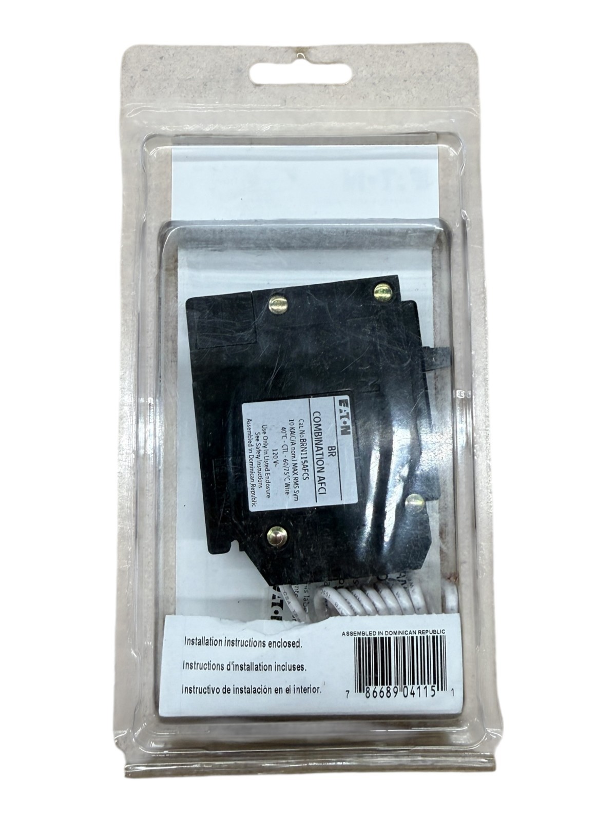 Eaton BRN115AFCS – 15 Amp – 1 Pole – BR Combination AFCI