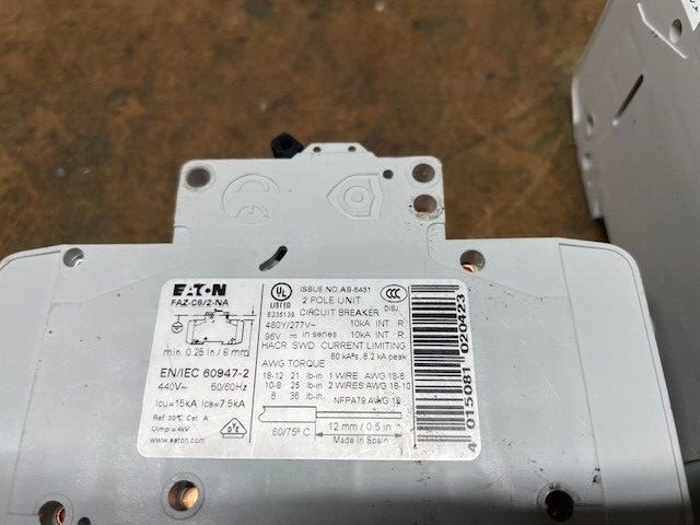 EATON FAZ-C8/2-NA-DC Miniature Circuit Breaker (Lot of 3 breakers)