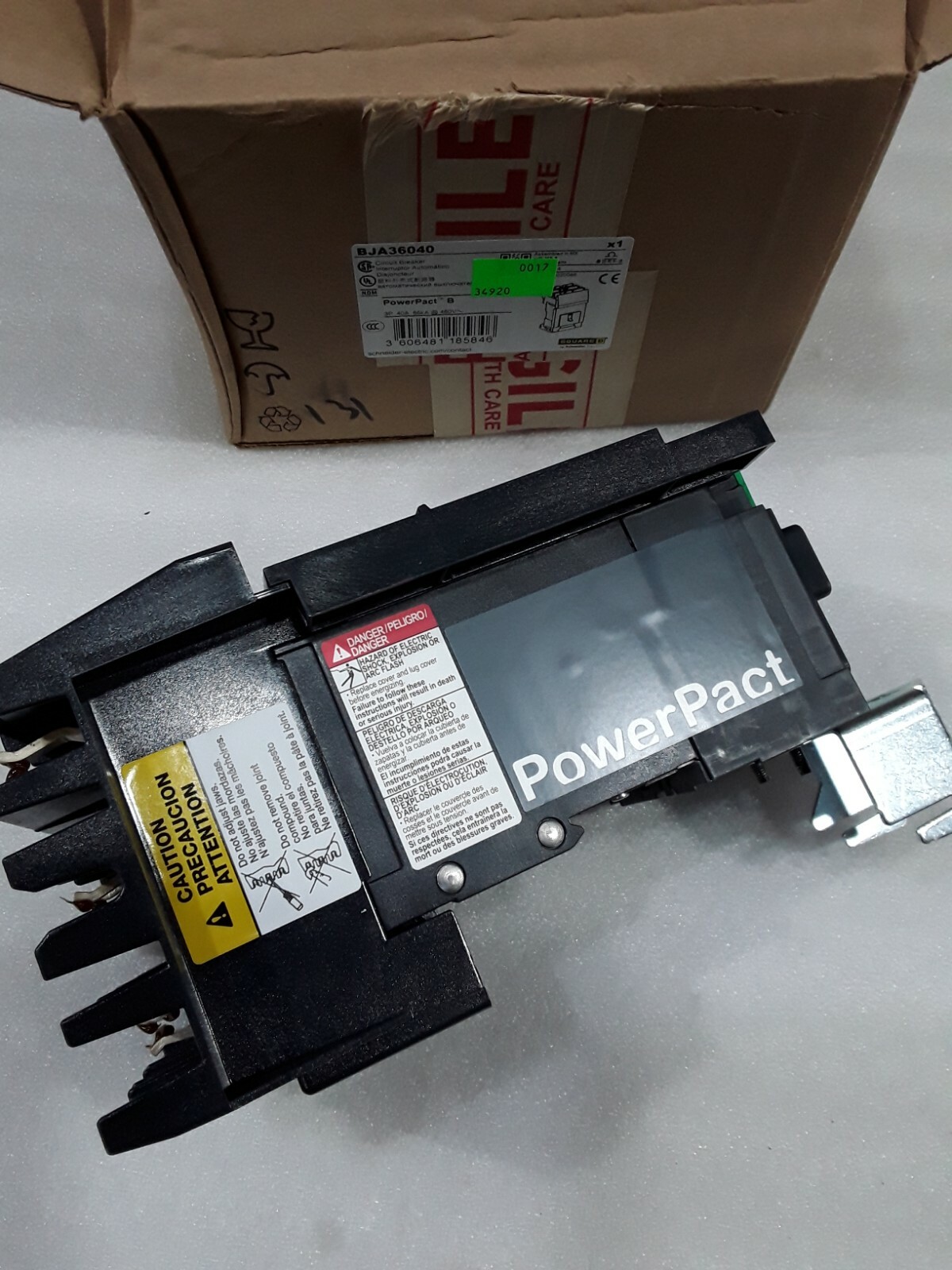 BJA36040 SQUARE D 3 POLE 40 AMP 65KA 600V POWERPACT CIRCUIT BREAKER NEW
