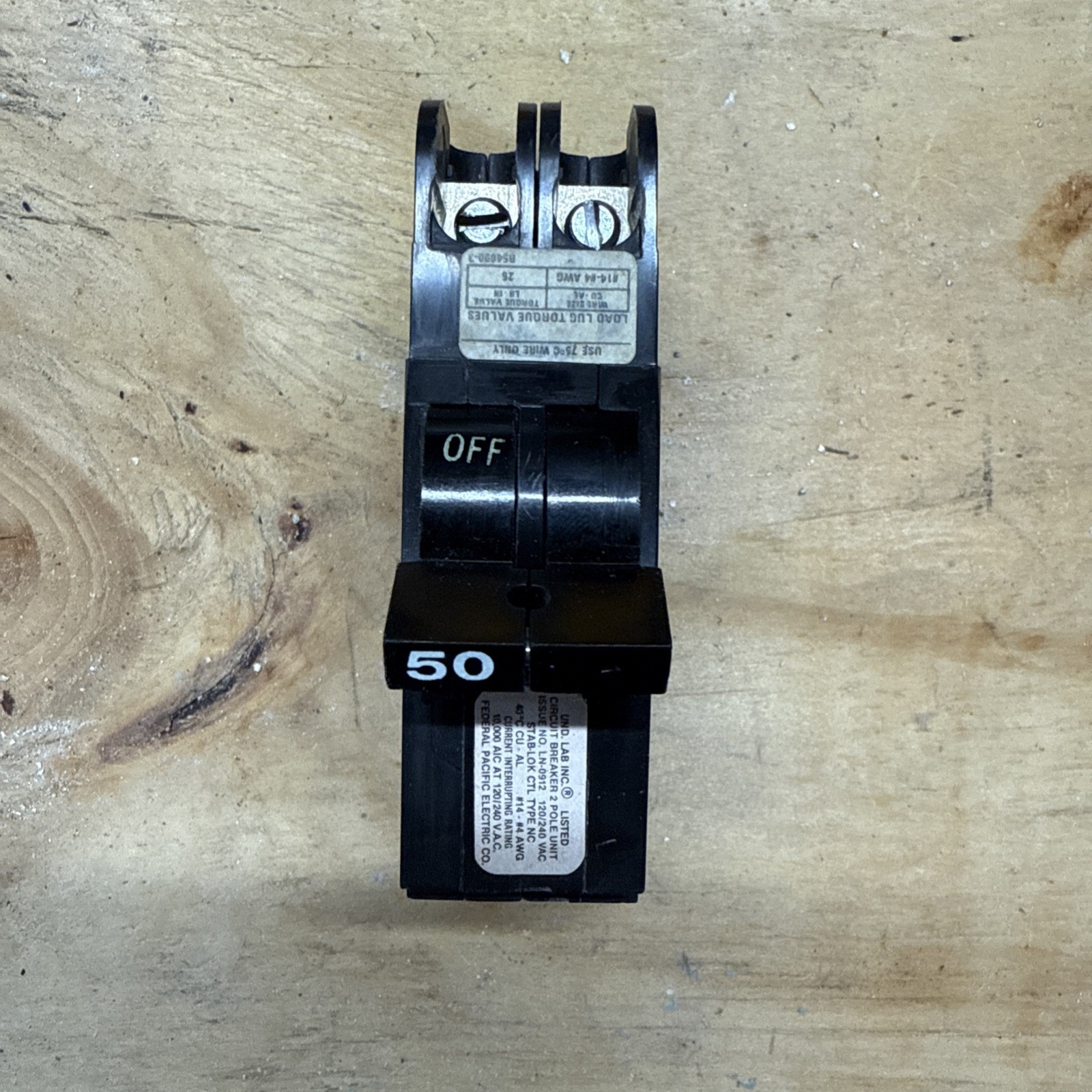 Federal Pacific 50 Amp 2 Pole Stab-Lok Breaker
