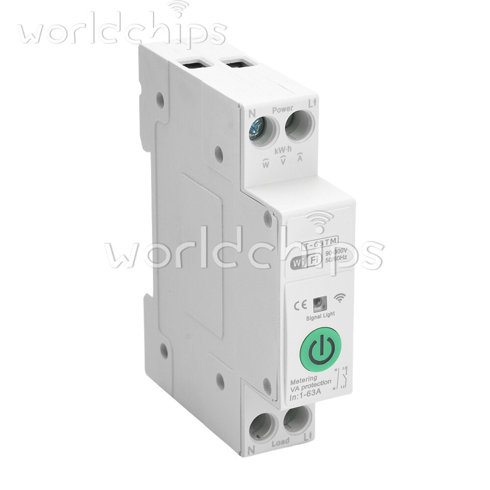 TUYA 63A WiFi Smart Circuit Breaker Over Current Under Voltage Protection Power