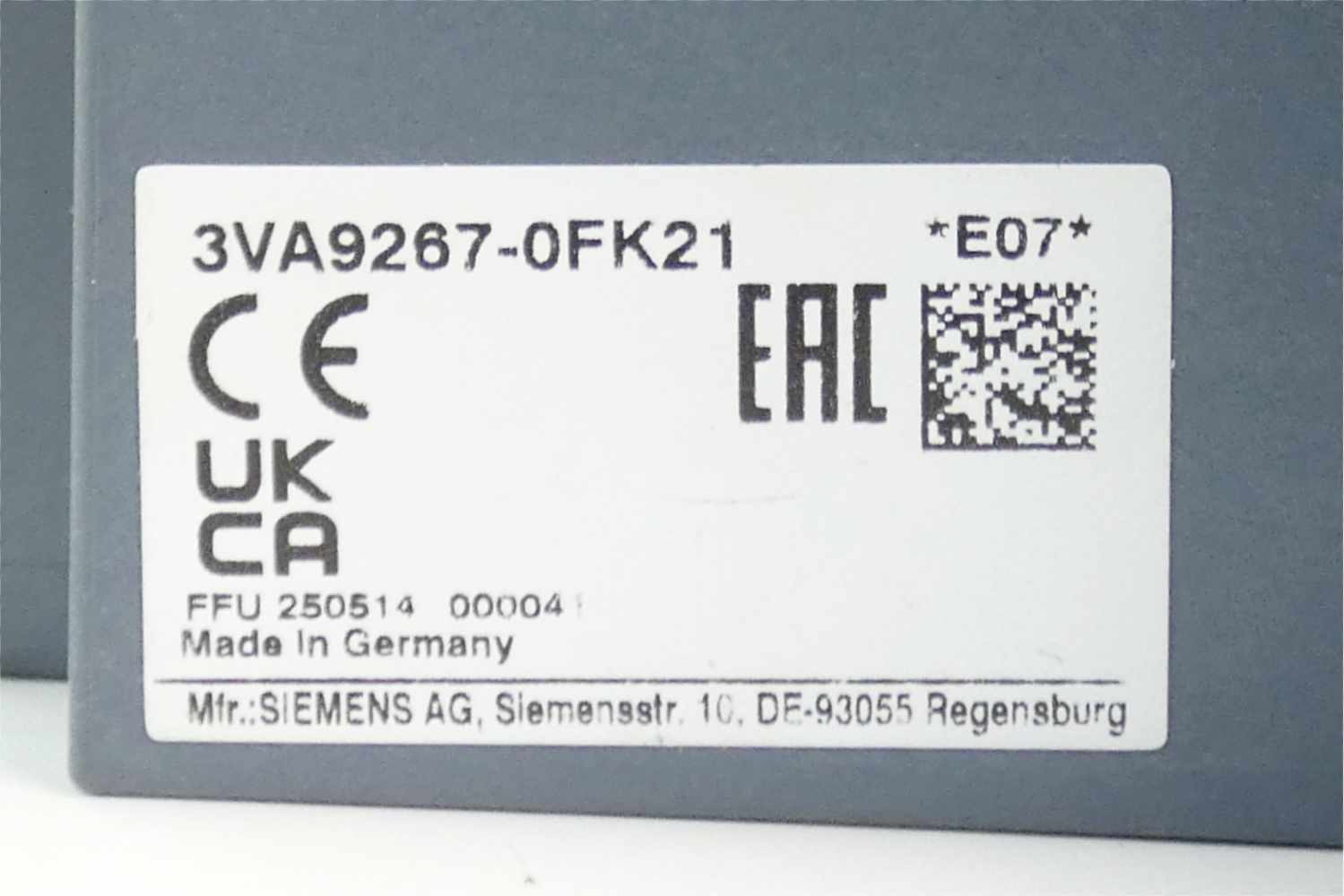 Siemens 3VA2116-5HN32-0AA0 *E09*12* 160A + 3VA9267-0FK21 No Twist Handle -used-