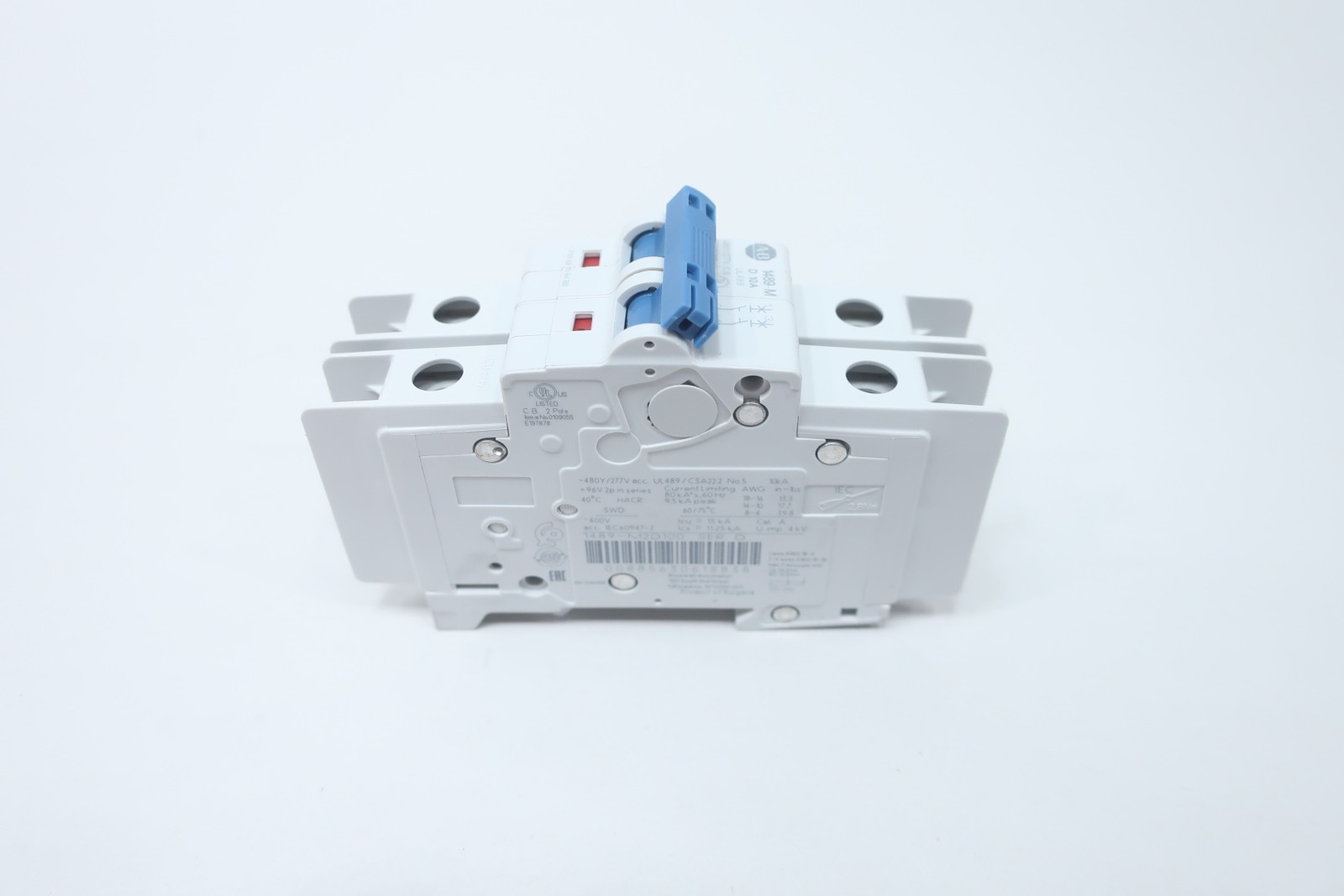 Allen Bradley 1489-M2D100 Miniature Circuit Breaker 10a Amp 277v-ac 2p