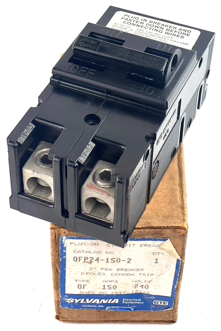 Zinsco 150 Amp 2 Pole Type QFP Circuit Breaker QFP24-150-2 2P 240VAC — NIB
