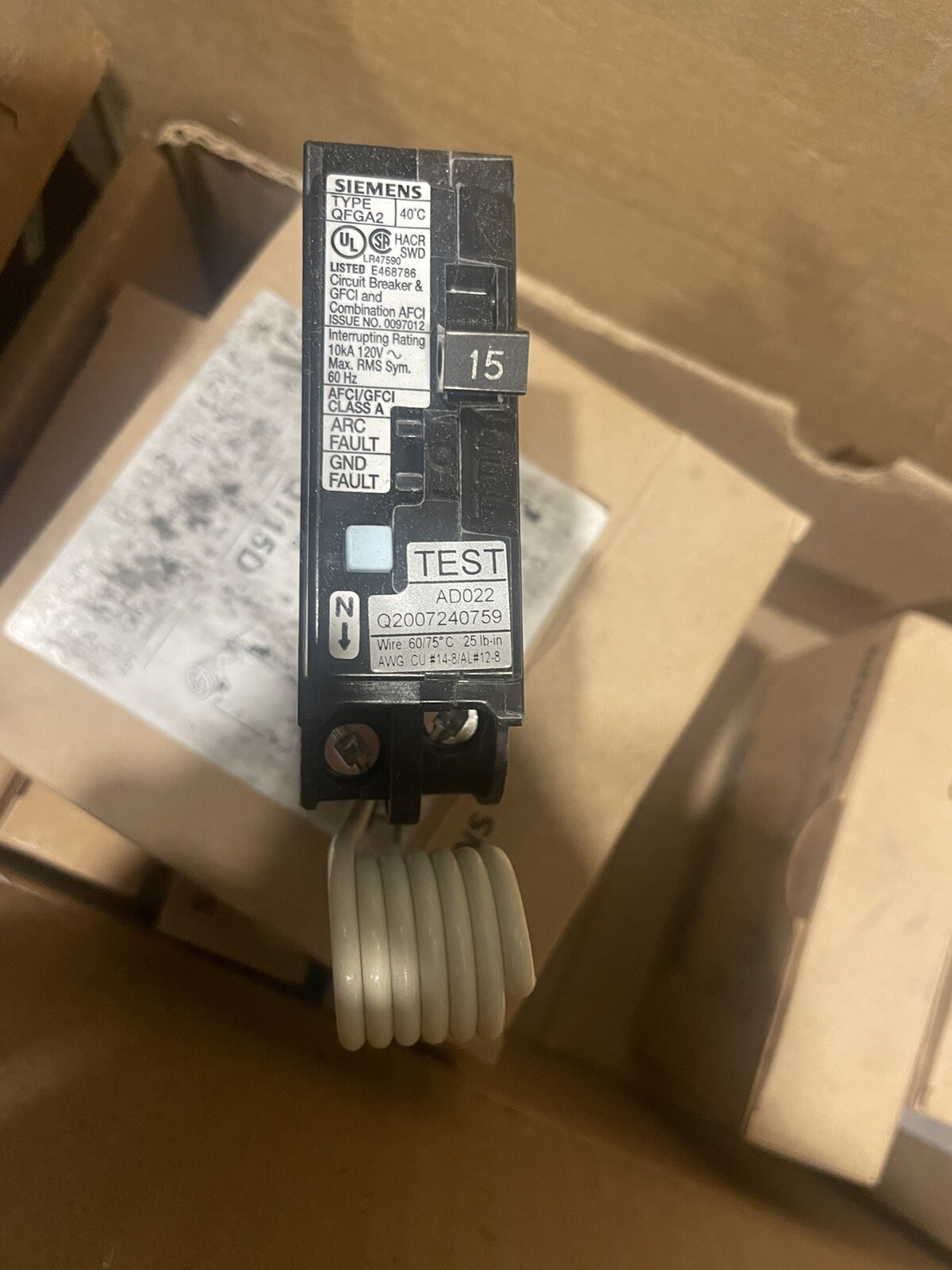 Lot Of 9 Breakers Siemens Q120DF GFCI Breaker